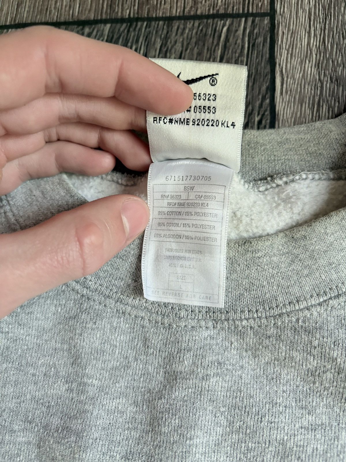 Nike Y2K Nike Swoosh Gray Crewneck Vintage Sweatshirt Made In USA Size US L / EU 52-54 / 3 - 8 Thumbnail
