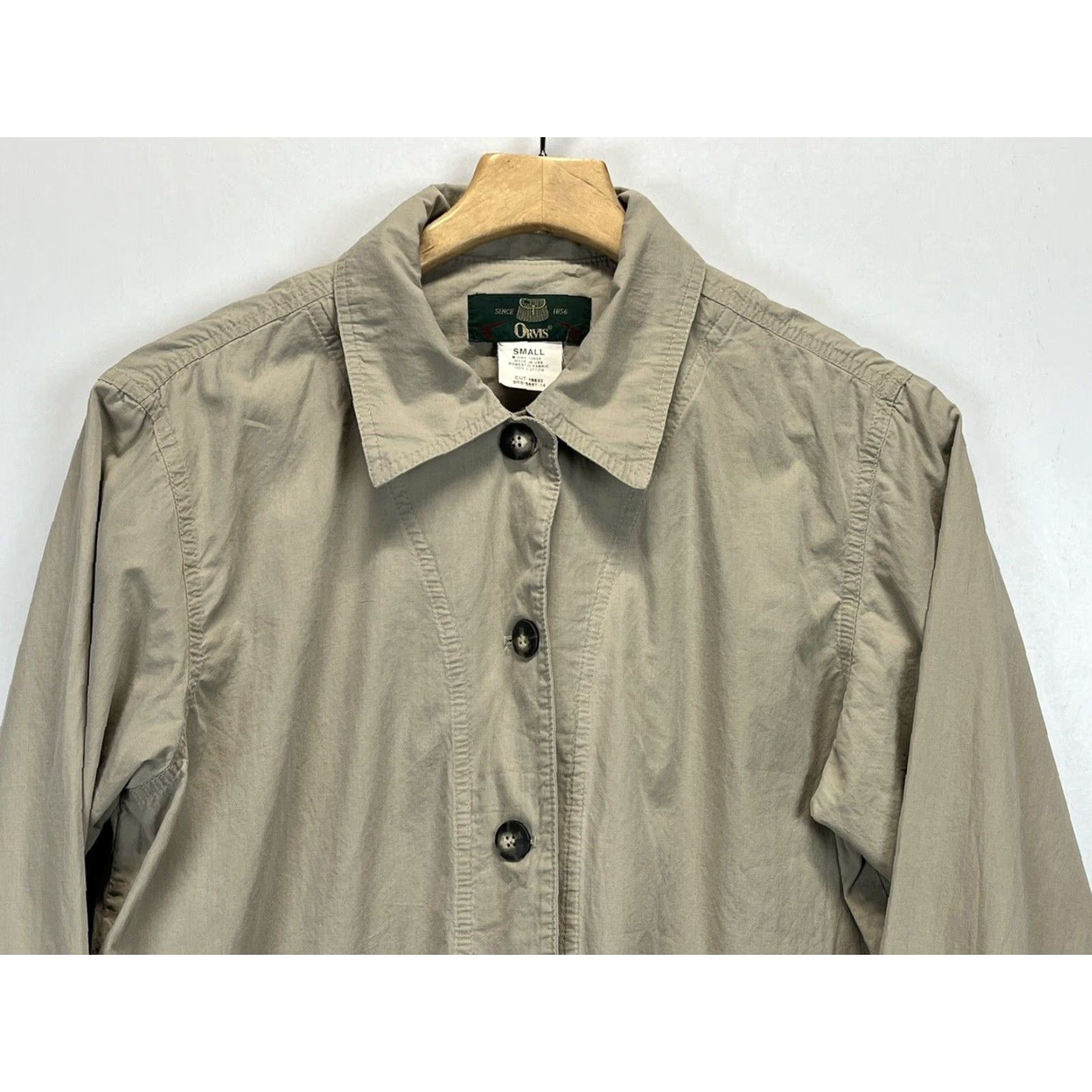 Orvis VINTAGE Orvis Women's Cotton Jacket S Tan Lightweight Casual Fall Spring Made in USA Size S / US 4 / IT 40 - 3 Thumbnail