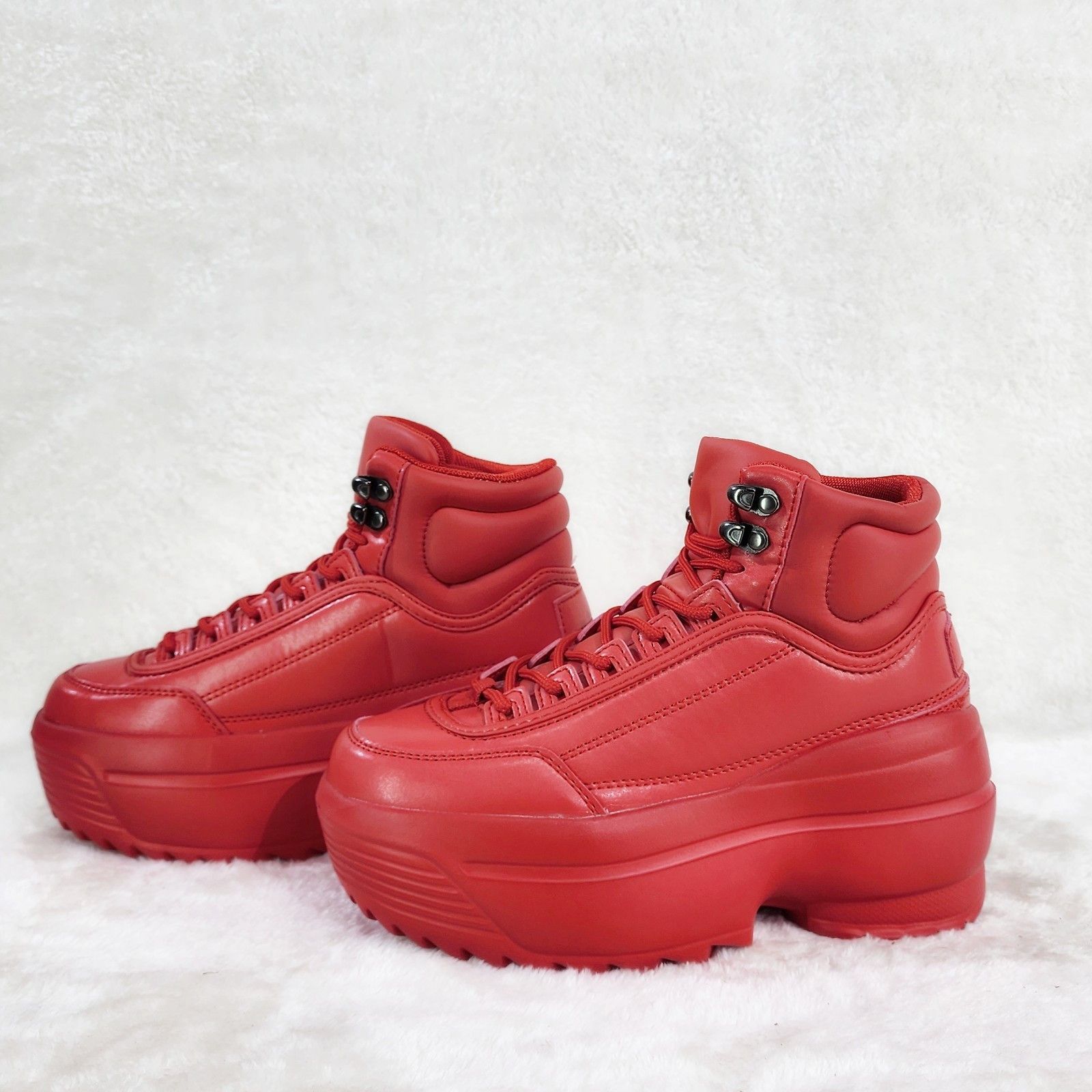 Other Space Cush Comfy Platform Light Weight Mid Top Sneakers Red Size US 10 / IT 40 - 2 Thumbnail