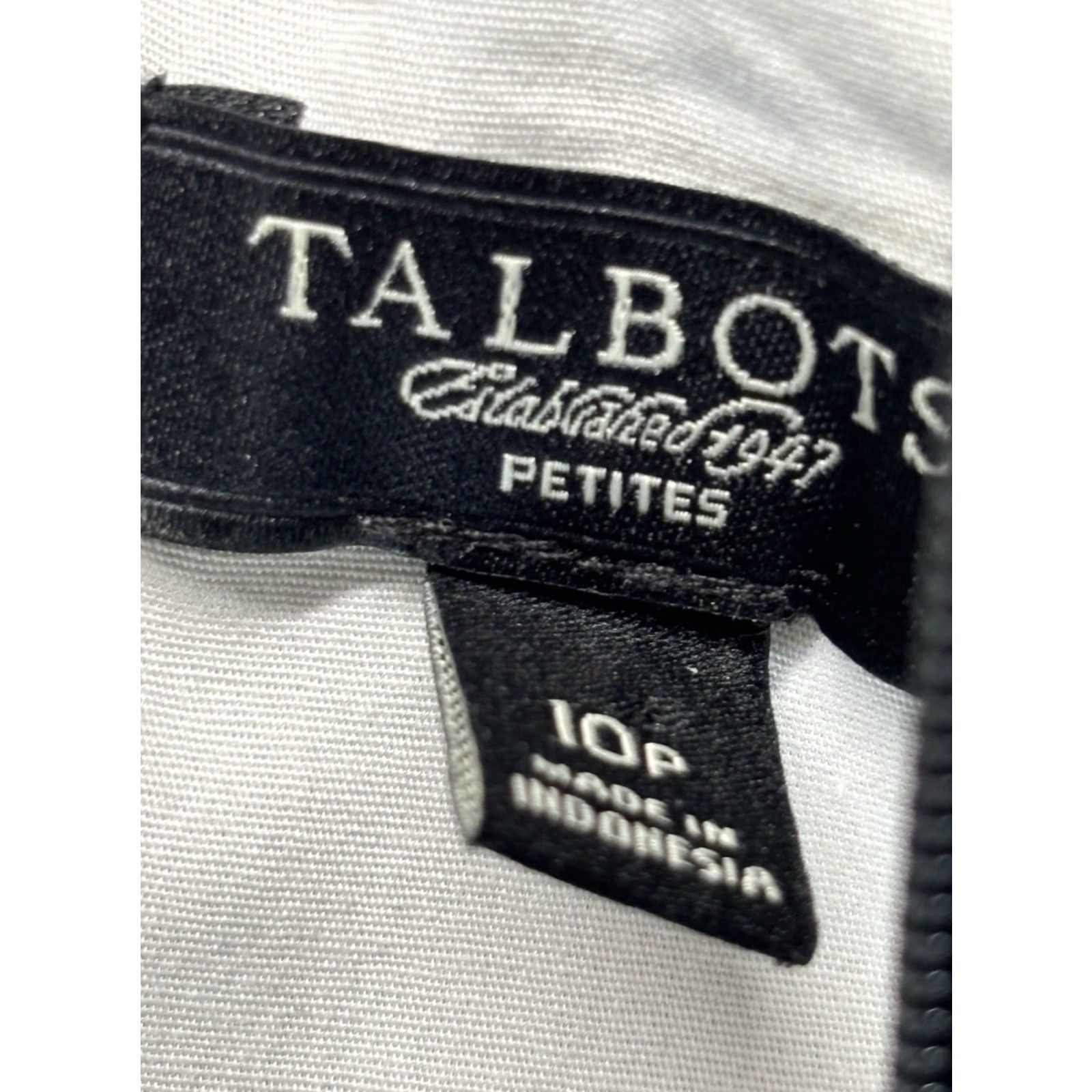 Talbots Talbots Fit N Flare Dress Petite 10P Sleeveless Knee Length Black White Womens Size L / US 10 / IT 46 - 6 Thumbnail