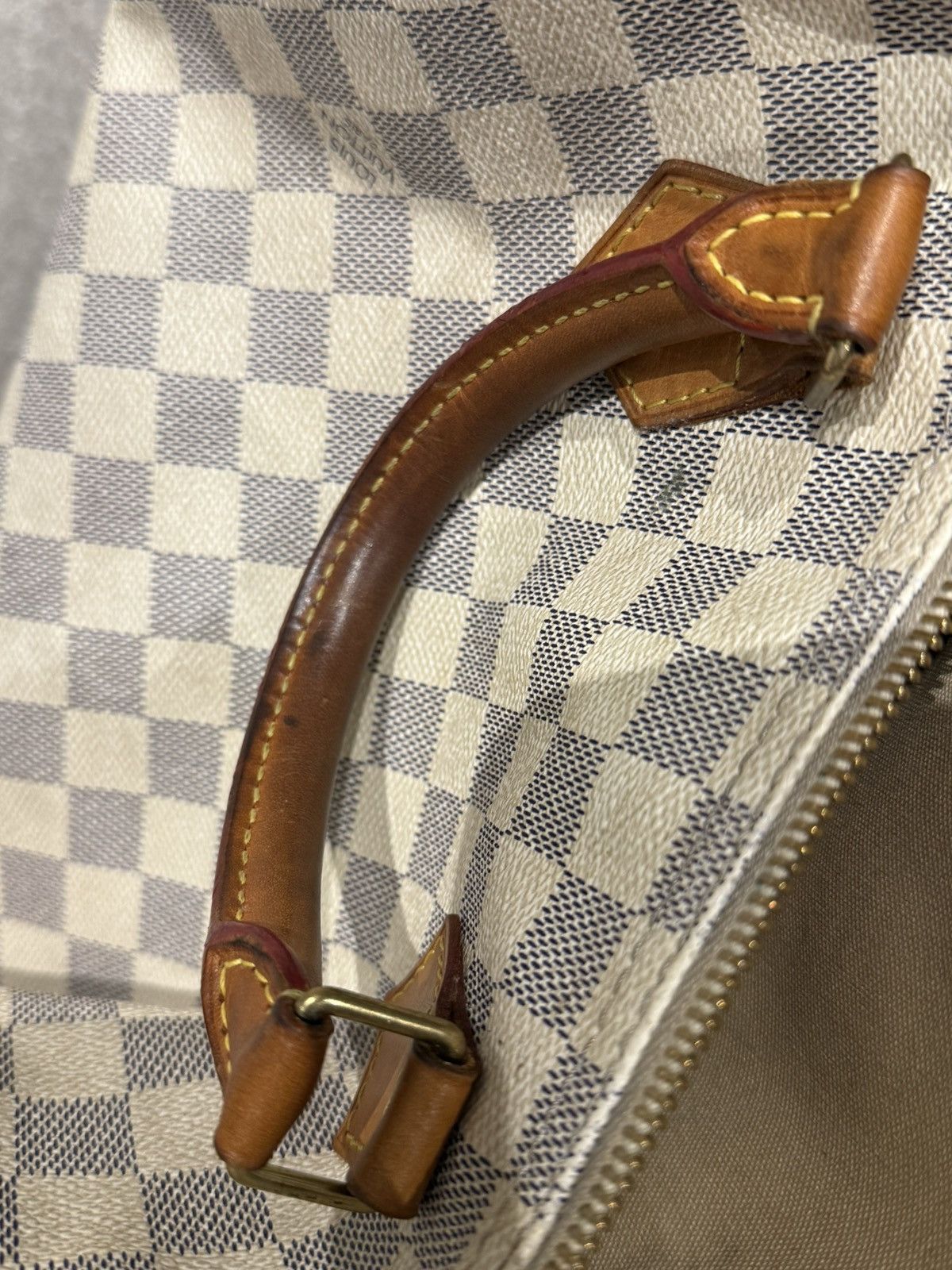 Louis Vuitton Authentic Louis Vuitton Speedy 30 Damier Azur White Handbag Size ONE SIZE - 13 Thumbnail