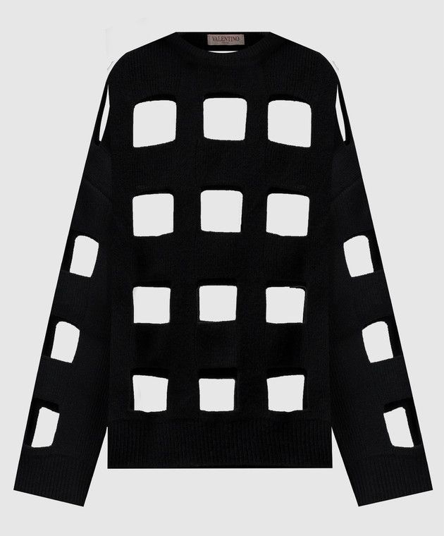 Valentino o1y0326 Crewneck Sweater in Black Size S / US 4 / IT 40 - 1 Thumbnail