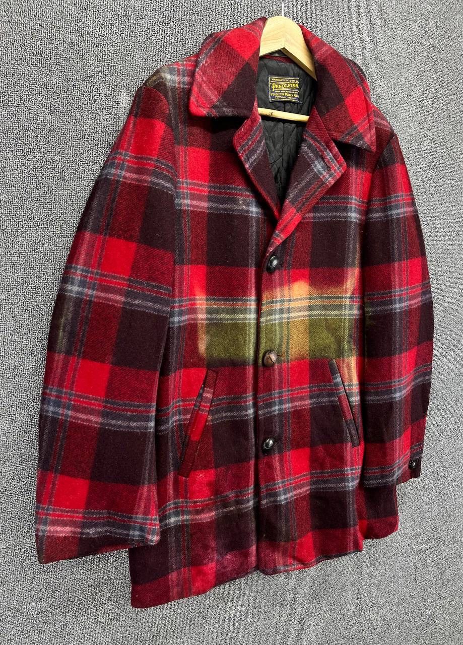 Pendleton × Vintage Vintage Pendleton Shadows Plaid Trashed Wool Jacket Size US M / EU 48-50 / 2 - 2 Thumbnail