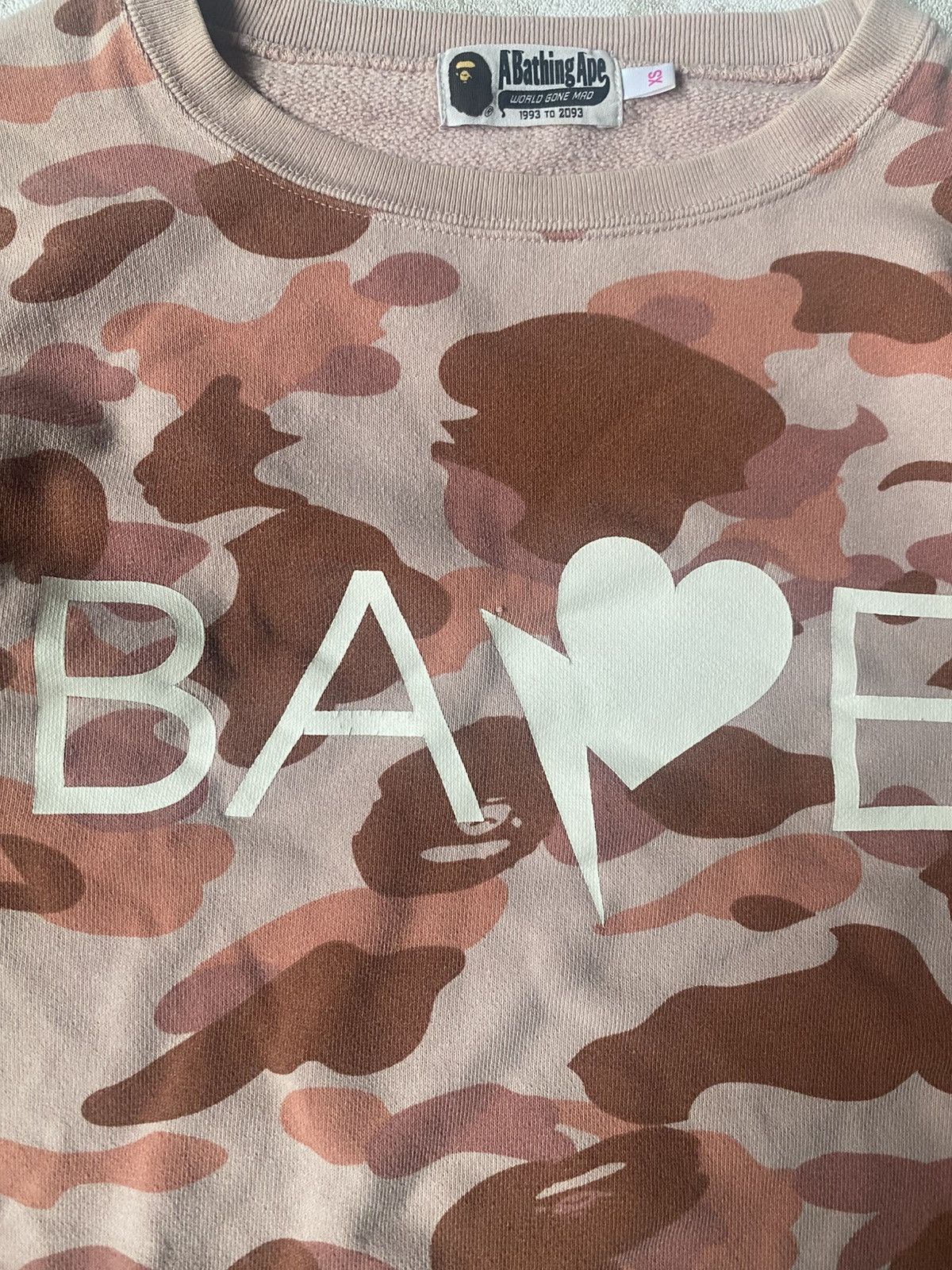 Bape Rare Crazy Pink Monogram Sweatshirt Bape Size XS / US 0-2 / IT 36-38 - 4 Thumbnail