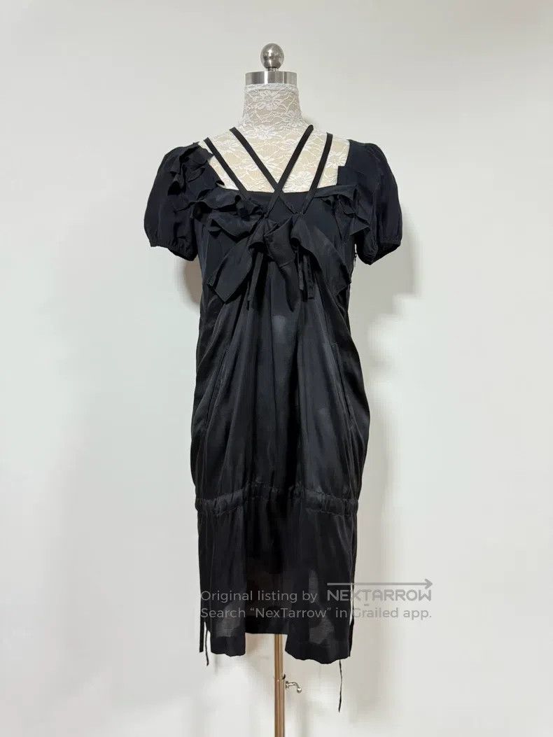 Yohji Yamamoto Yohji Yamamoto Anamorphic dark stripe polka-dot slip dress Size ONE SIZE - 3 Thumbnail