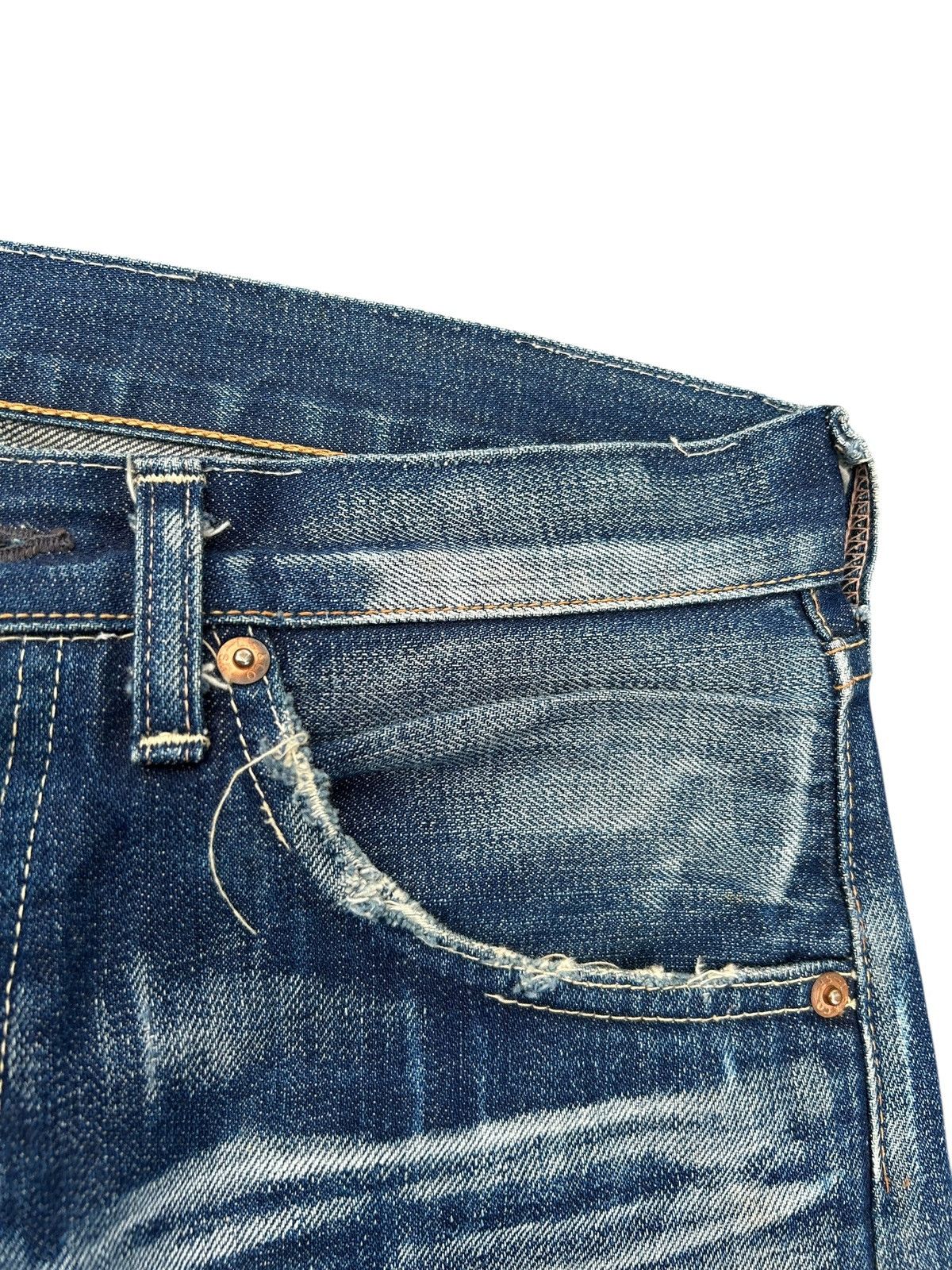 Kapital Vintage Levis Big E 501 Selvedge Distressed Denim Jeans Size US 32 / EU 48 - 12 Thumbnail