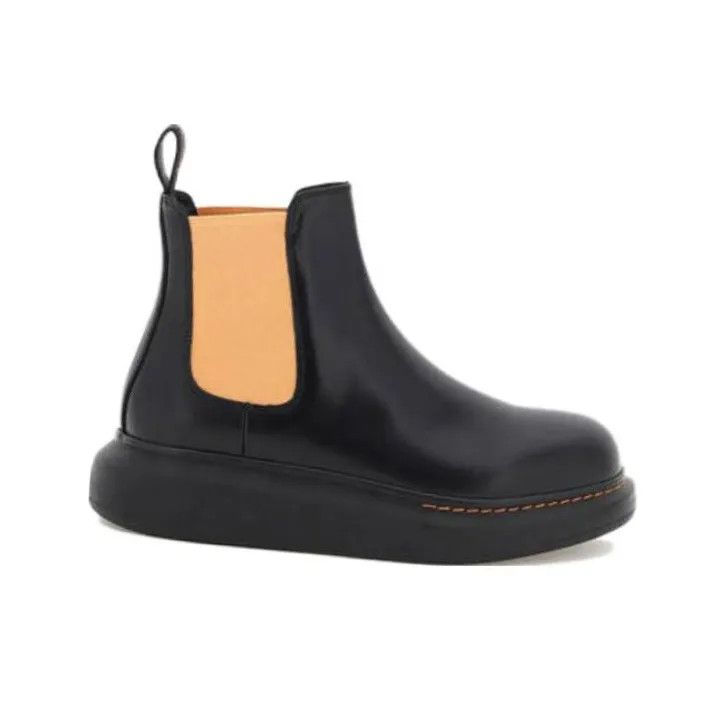Alexander McQueen o1y0225 Ankle Boots in Black & Beige Size US 6.5 / IT 36.5 - 1 Thumbnail