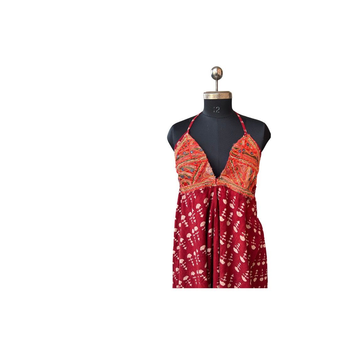 Other Tribal Angee in kutch mirror work+ DabuBlock Print /One Size Size ONE SIZE - 1 Thumbnail