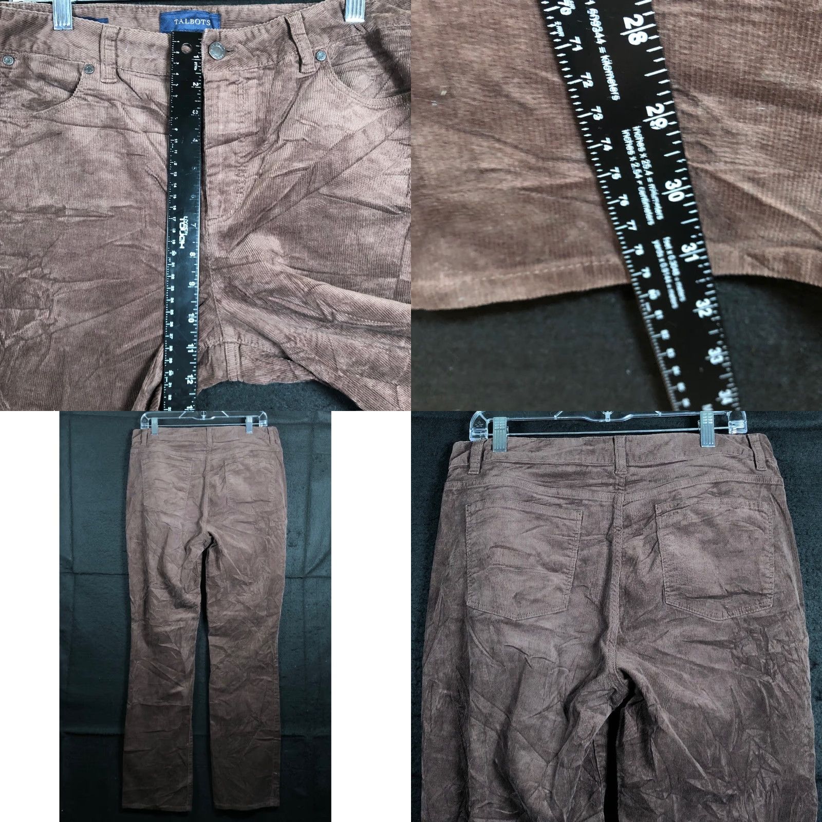 Talbots Talbots Womens Pants Brown Corduroy High Rise Heritage Straight Stretch 12 Size 24" / US 00 / IT 34 - 8 Thumbnail