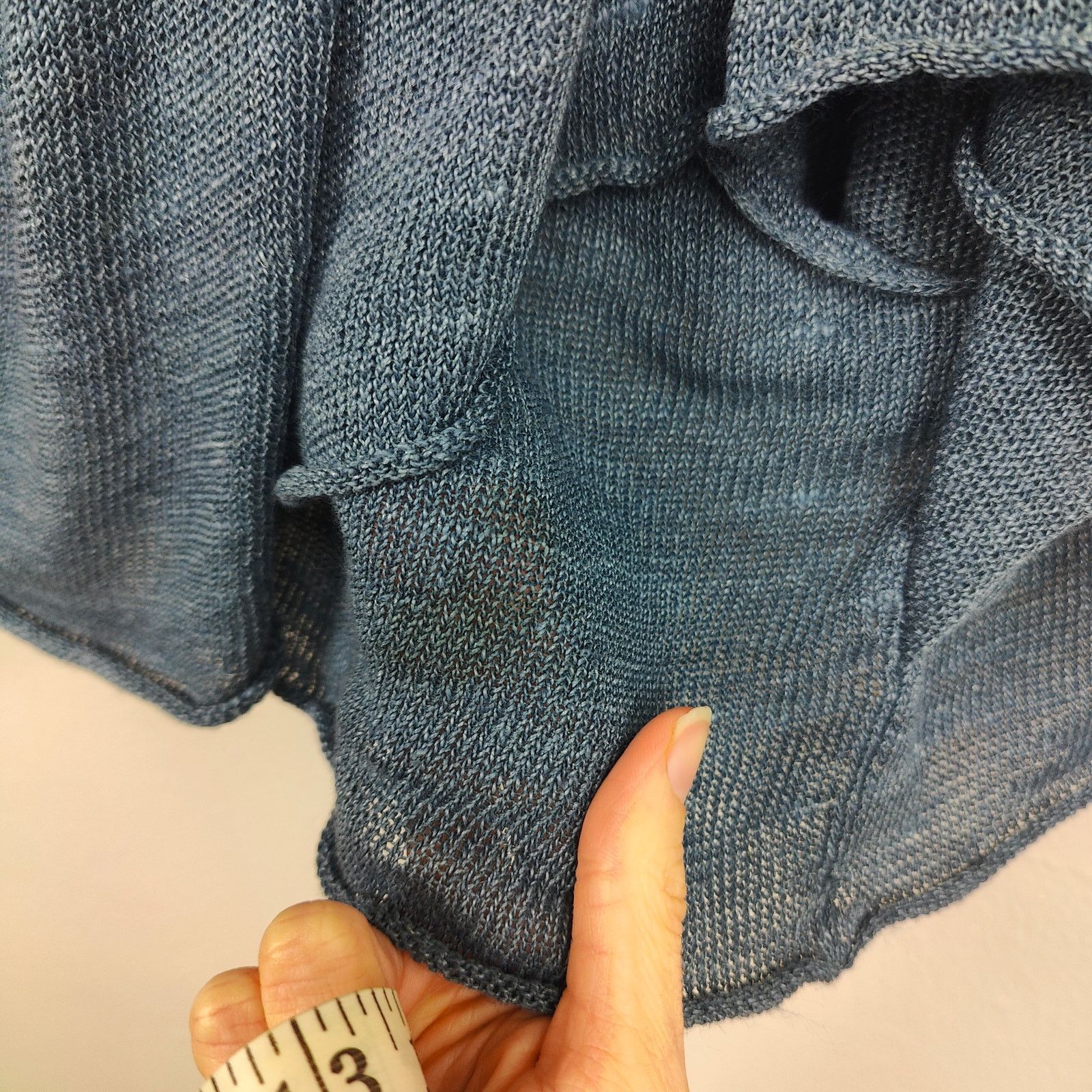 eskandar Eskandar Linen Blend Top Womens One Size Blue Open Knit Size ONE SIZE - 6 Thumbnail