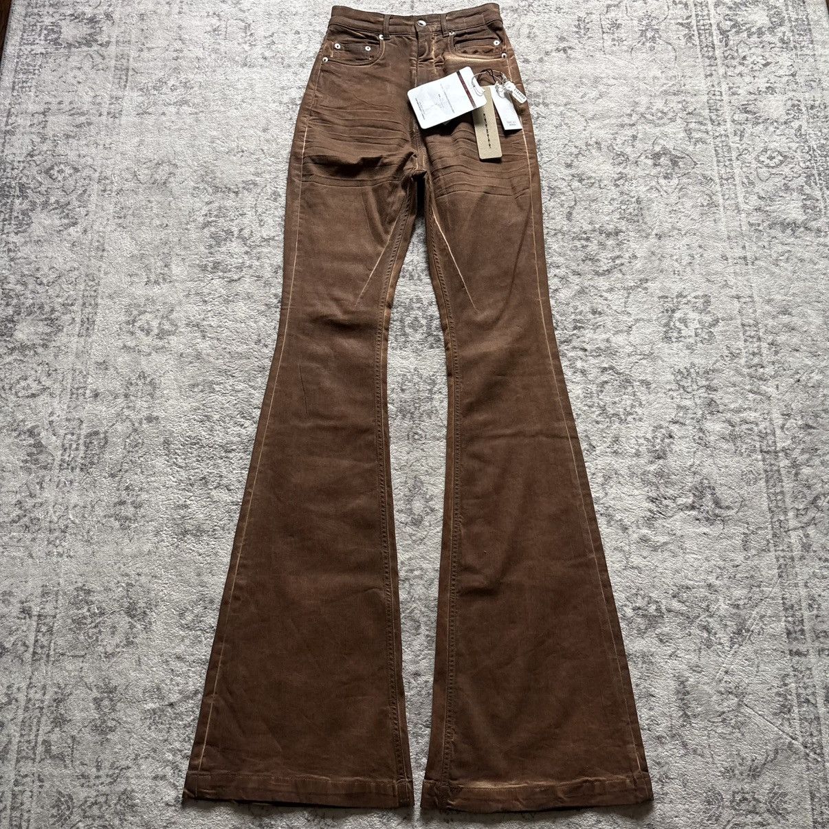 Rick Owens Rick Owens DRKSHDW Henna Brown Waxed Bolan Jeans | Size 26 Size US 26 / EU 42 - 1 Thumbnail