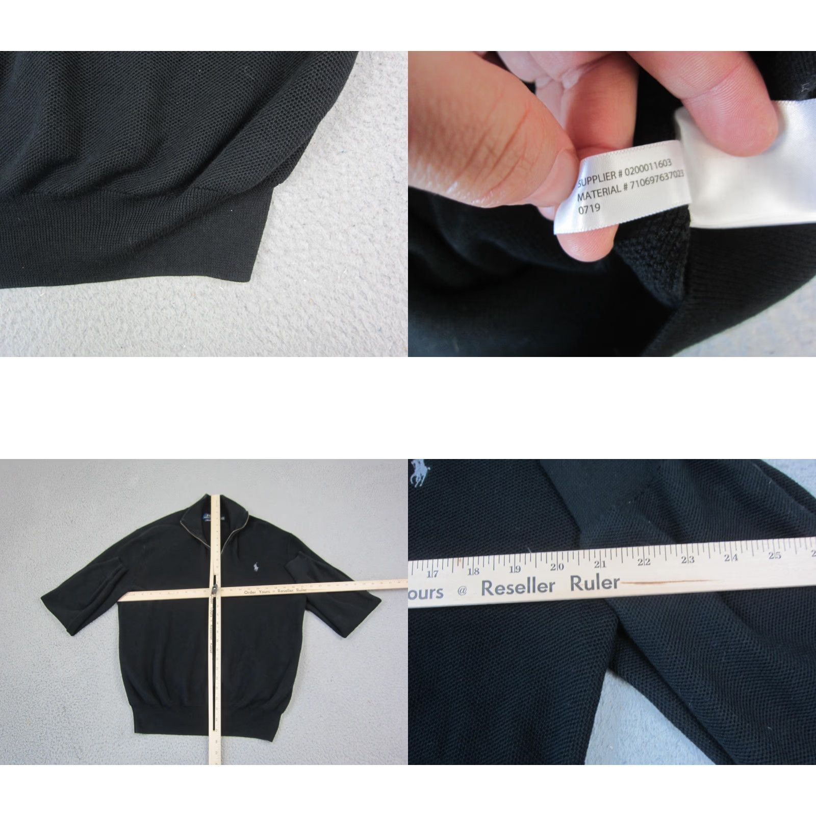 Polo Ralph Lauren Polo Ralph Lauren Sweatshirt XL Black Knit Zip 1/4 Mock Neck Logo Mens 90s Style Pullover Knit Sweatshirt Size US XL / EU 56 / 4 - 8 Thumbnail