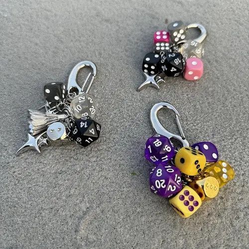Jewelry Multicolor Polyhedral Dice Keychain Charms Size ONE SIZE - 3 Thumbnail