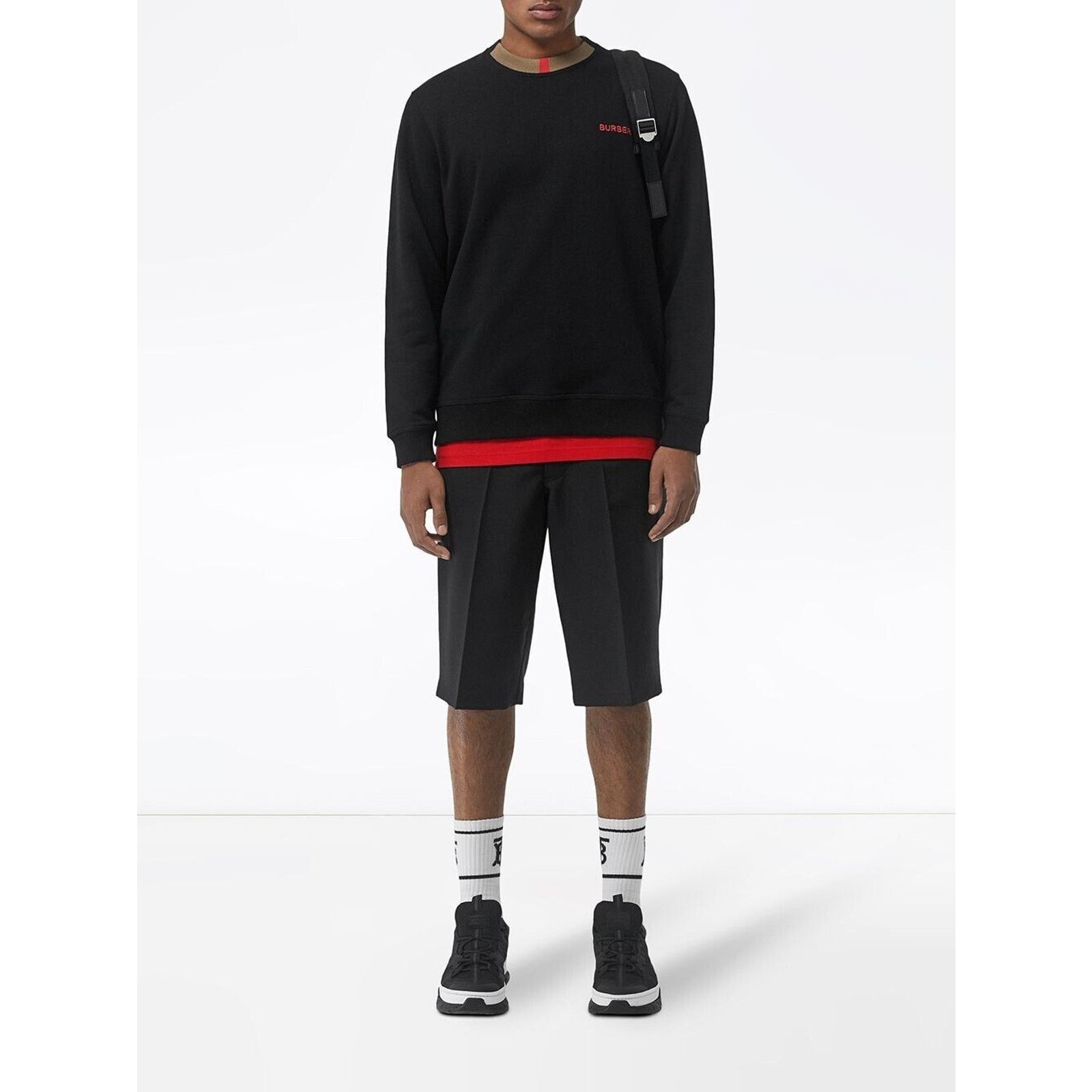 Burberry JARRAD BLACK COTTON ICON STRIPE COLLAR RED LOGO SWEATER L Size US L / EU 52-54 / 3 - 9 Thumbnail