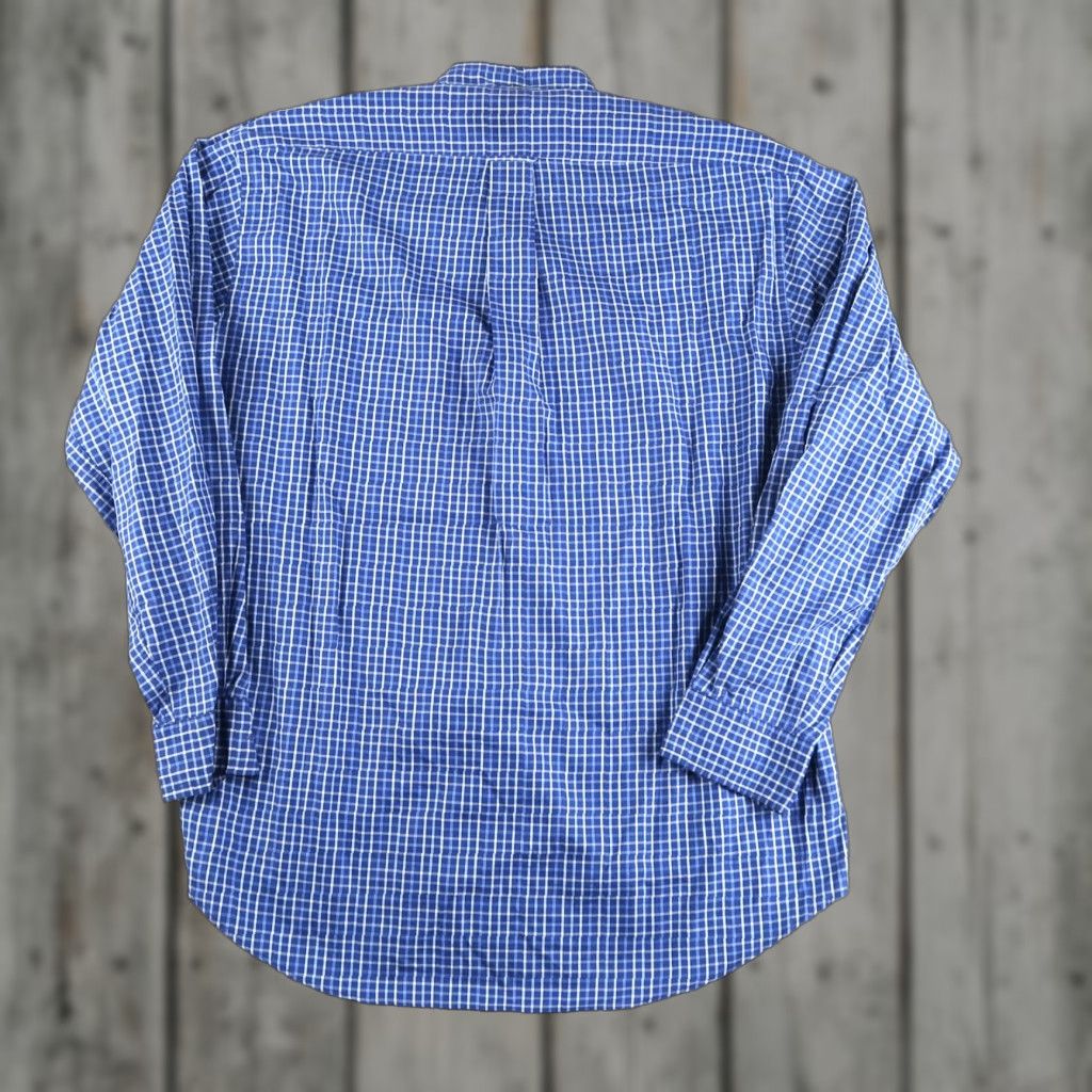 Faconnable Façonnable Men Blue Plaid Check Long Sleeve Cotton Shirt Size S Made In USA Size US S / EU 44-46 / 1 - 1 Thumbnail