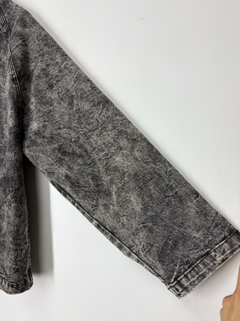 Norma Kamali Norma Kamali Black Acid Washed Denim A-Line Jacket Coat Size L / US 10 / IT 46 - 7 Thumbnail