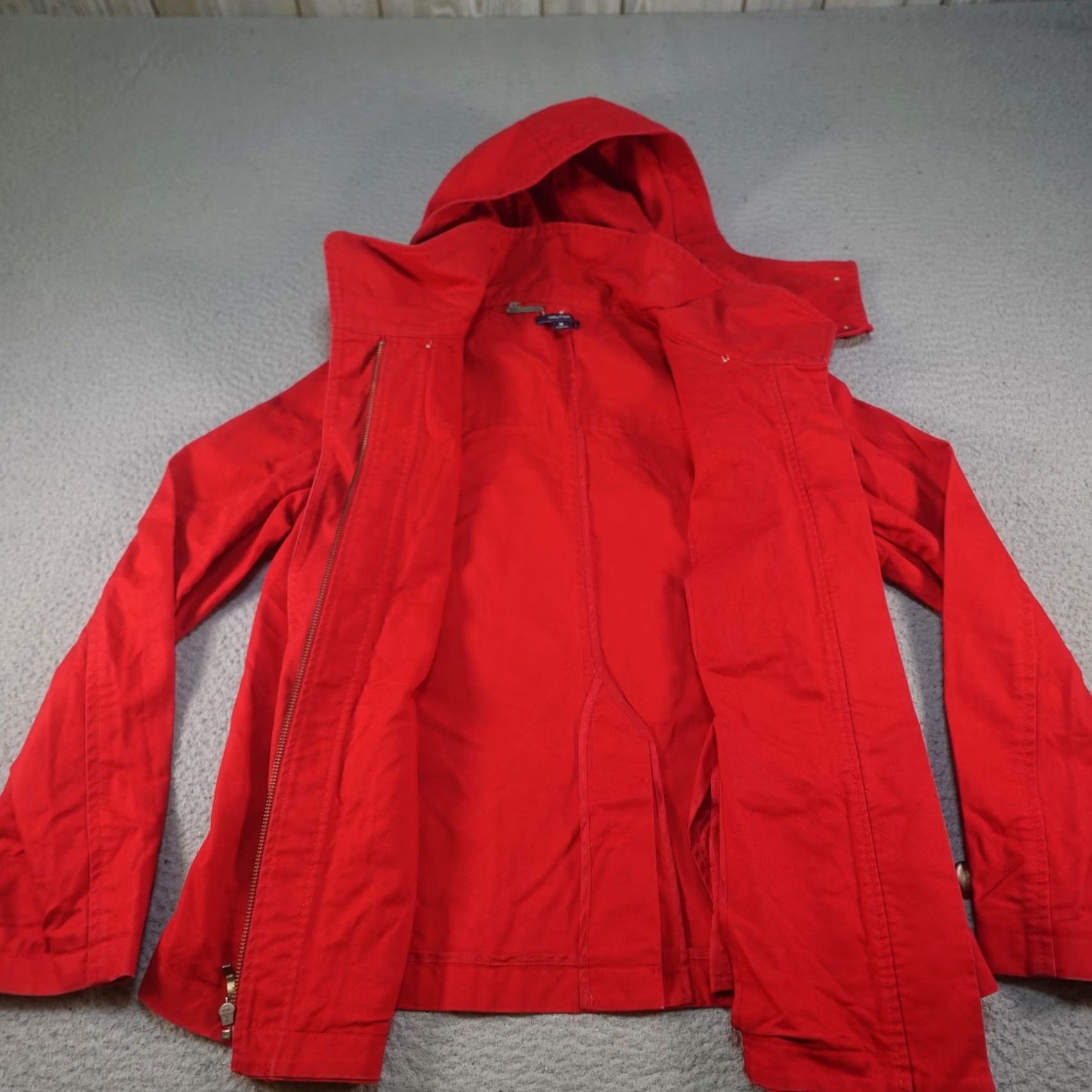 Nautica Nautica Coat Womens M Red Hooded Parka Short Coat Zip Pockets Casual Travel Fall Spring Womens Size M / US 6-8 / IT 42-44 - 3 Thumbnail