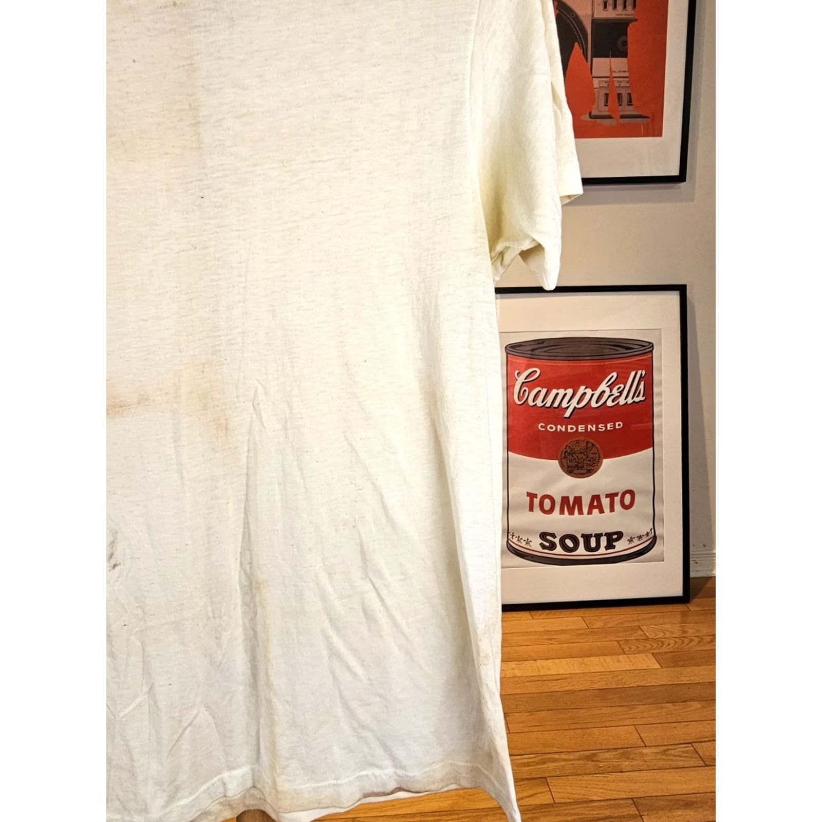 Vintage VINTAGE GRANTS WHITE T-SHIRT L Mens Short Sleeve Round Neck Cotton Logo Trashed Distressed 70's 70s LP Size US L / EU 52-54 / 3 - 5 Thumbnail