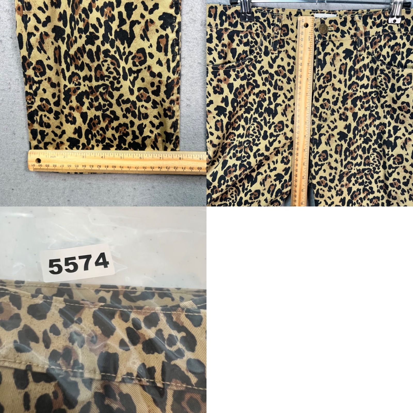 J.Crew J. Crew Womens 29 Leopard Print Straight Leg Pants Stretch Cotton Denim Beige Color Regular Rise High Inseam 26 In Ankle 30 Waist Womens Pants Size 29" - 8 Thumbnail