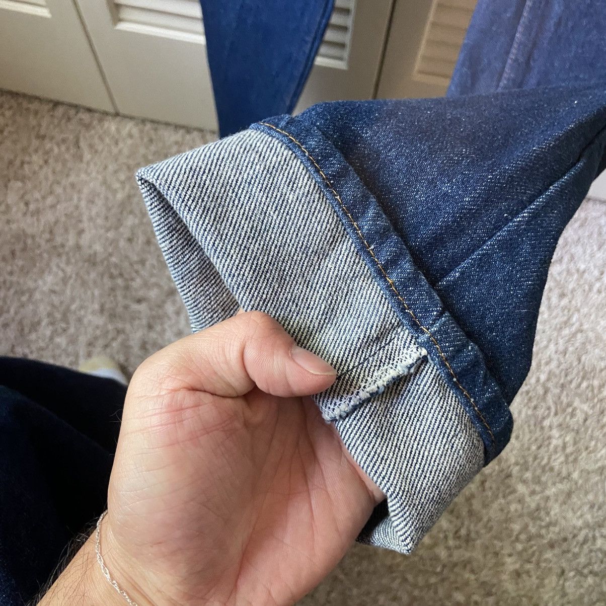 Levi's × Vintage NWT Deadstock 80’s Levi’s Dark Blue Denim Jeans Slim Fit Size US 26 / EU 42 - 11 Thumbnail
