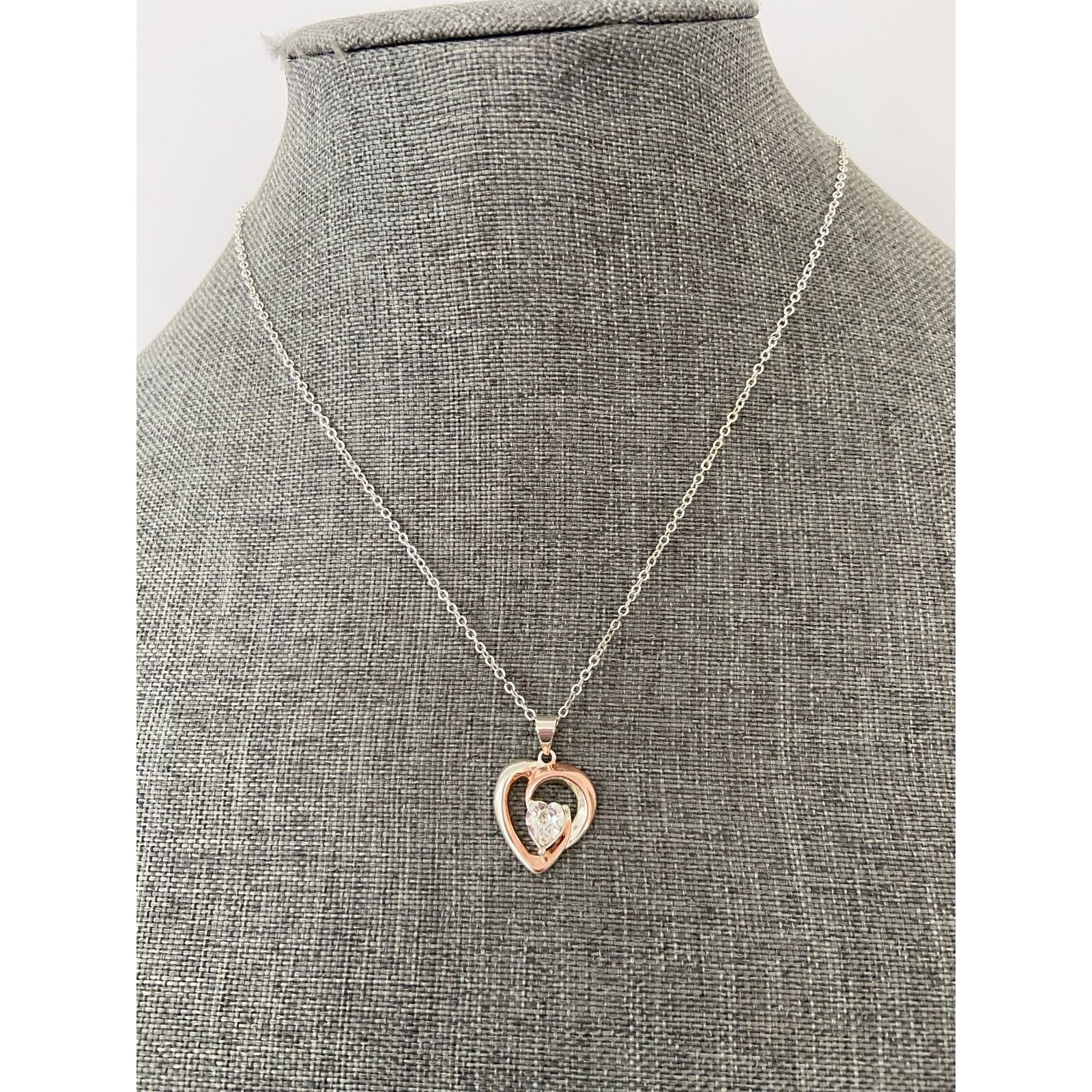 Other heart pendant necklace with rhinestone Size ONE SIZE - 5 Thumbnail