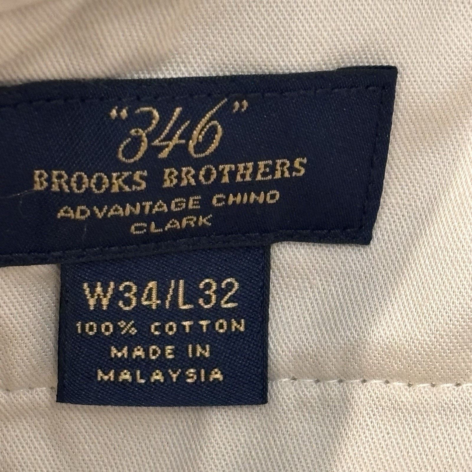 Brooks Brothers Brooks Brothers 346 Khaki Clark Flat Front Pants 34x32 Size US 34 / EU 50 - 2 Thumbnail
