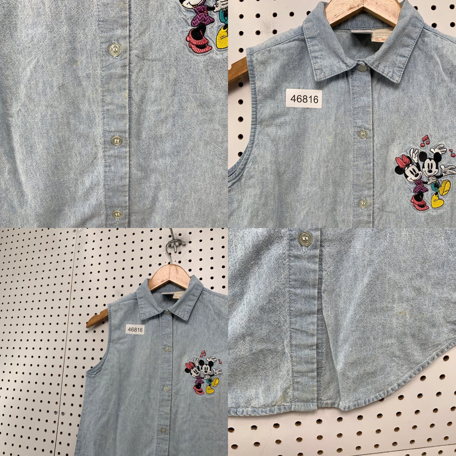 CO VINTAGE Mickey & Co Button Denim Shirt Womens Medium Size 10 Embroidered Blue 100% Cotton Denim Shirt Mickey Embroidered Casual Womens Shirt 90s? Size M / US 6-8 / IT 42-44 - 8 Thumbnail