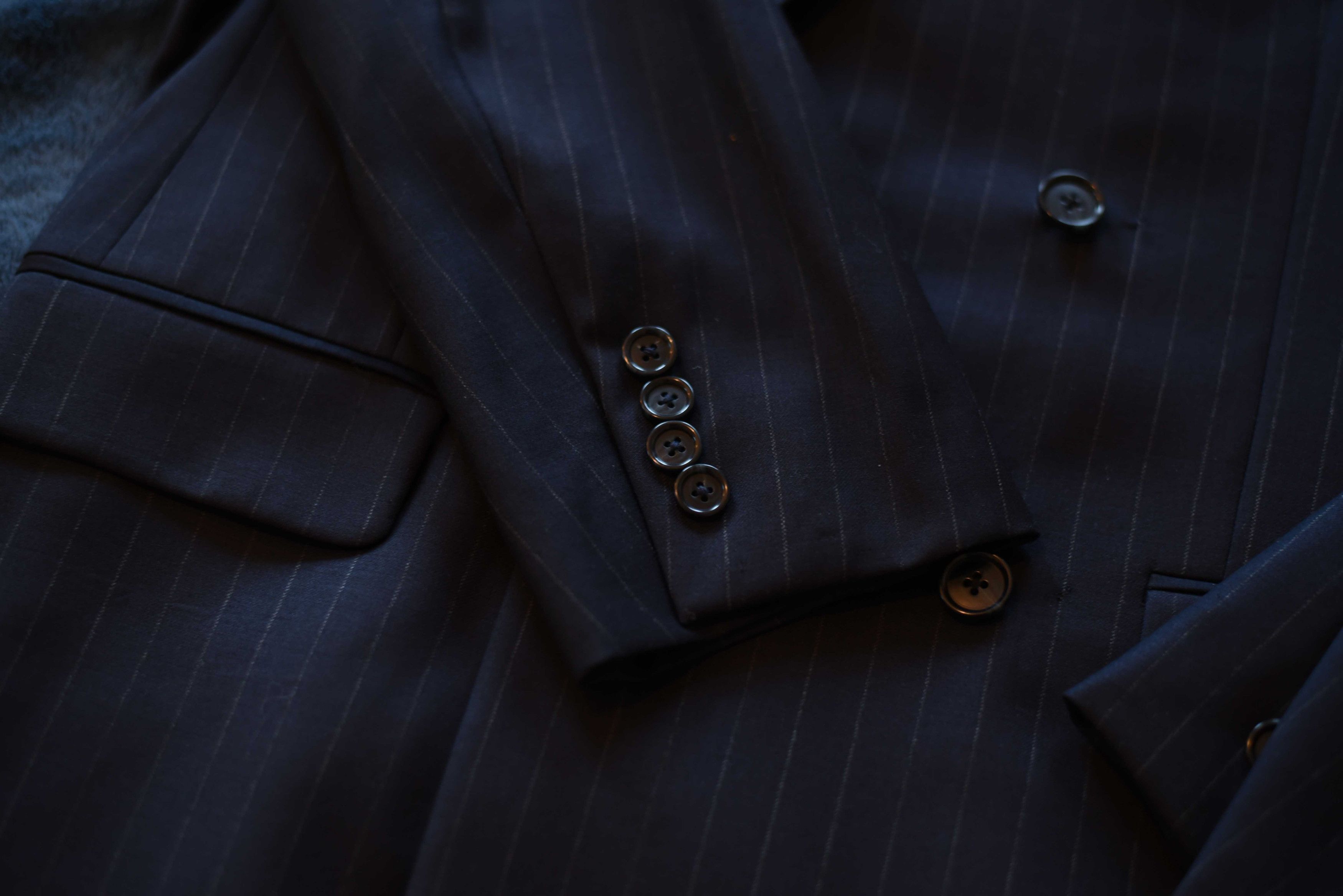 J. Press J Press Double Breasted Blazer Navy Chalk Stripe 38 Husbands Size 38R - 9 Thumbnail