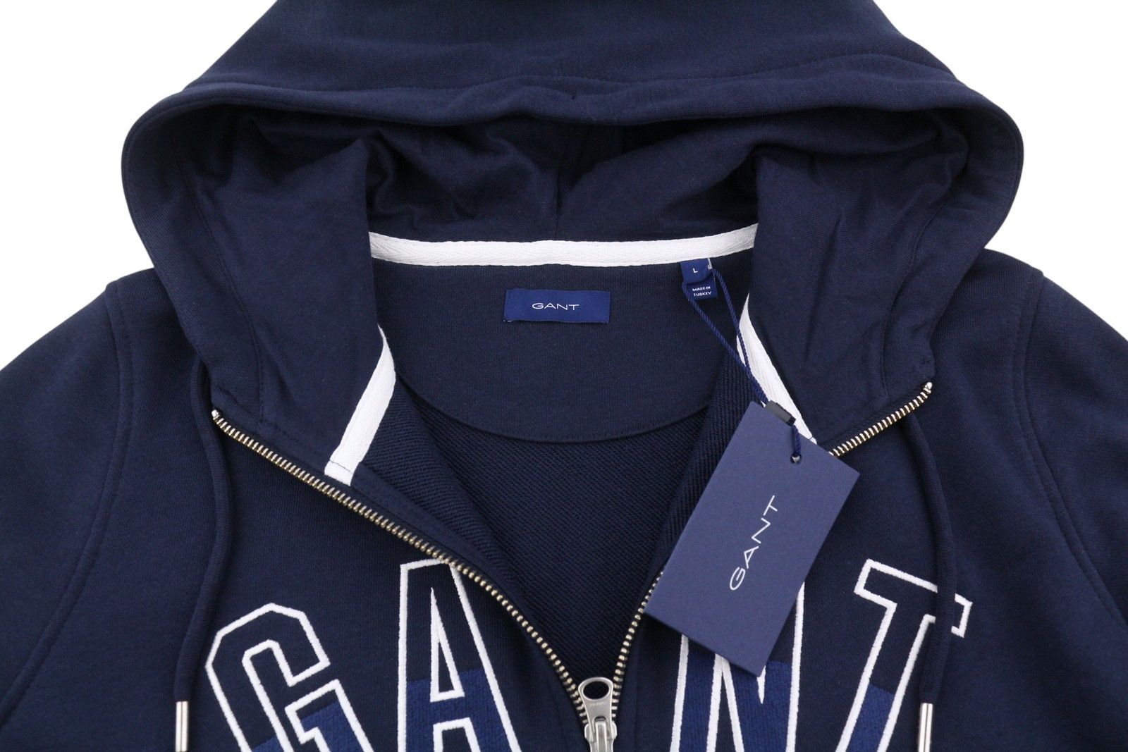 Gant N.H FULL ZIP L Evening Blue Logo Hoodie 87220 Size L / US 10 / IT 46 - 5 Thumbnail