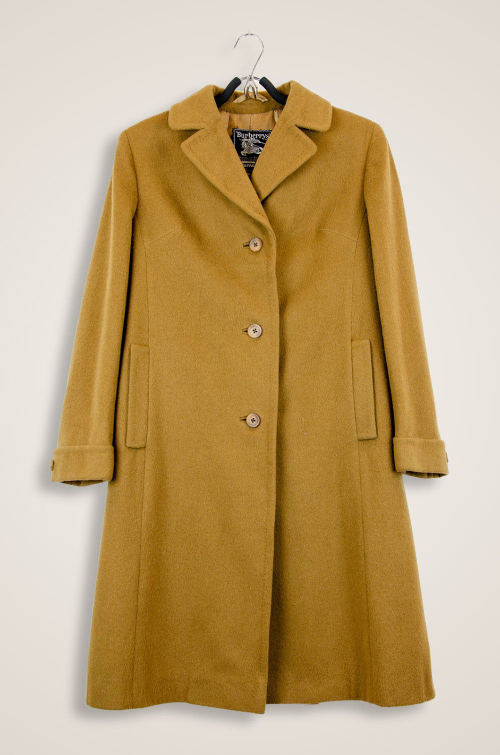 Burberry Burberrys Camel Single Breasted Wool Overcoat – UK 12 Size M / US 6-8 / IT 42-44 - 1 Thumbnail