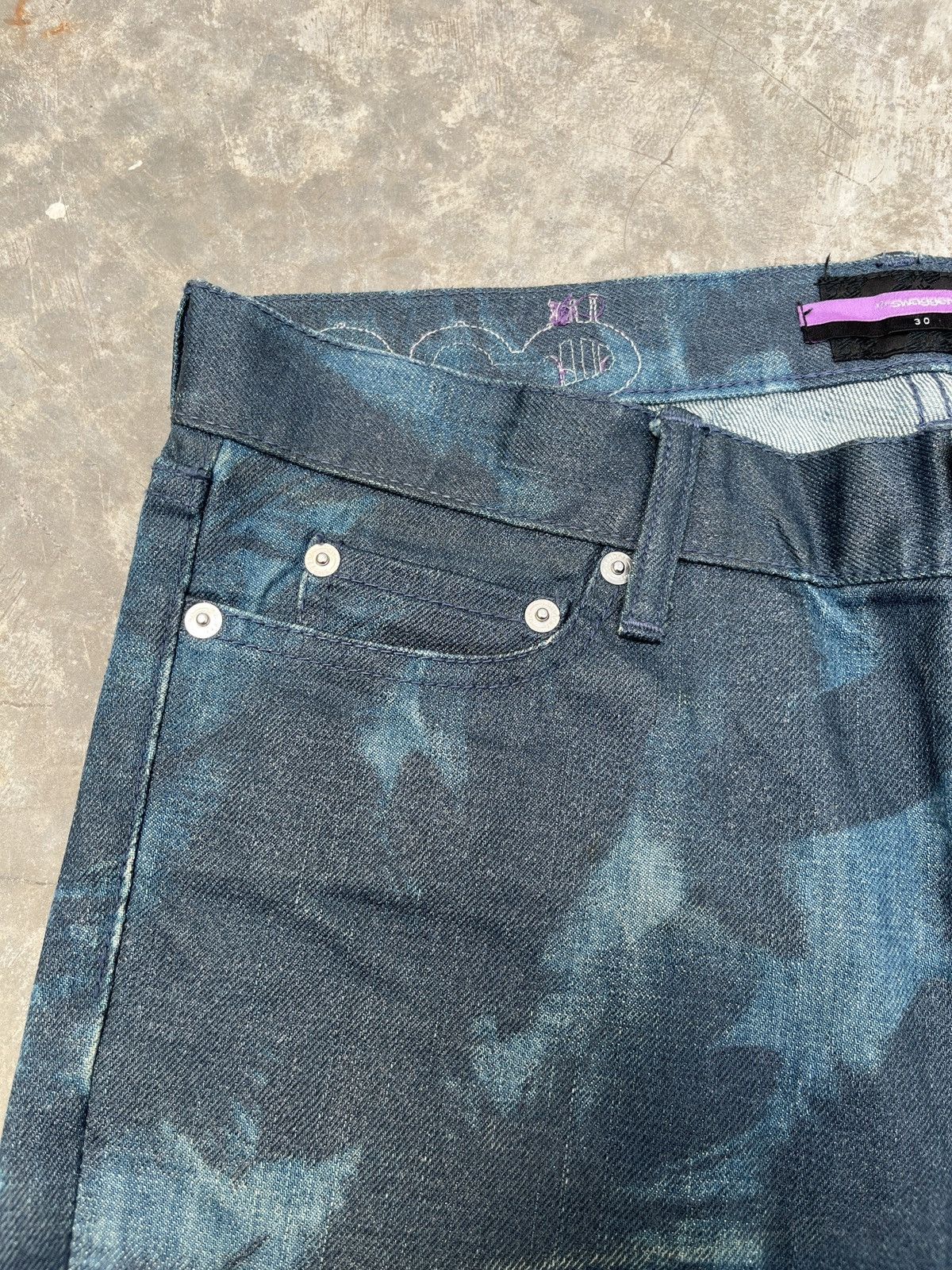 Swagger SAMPLE Swagger Waxed Blue Denim Jeans Size US 31 - 13 Thumbnail