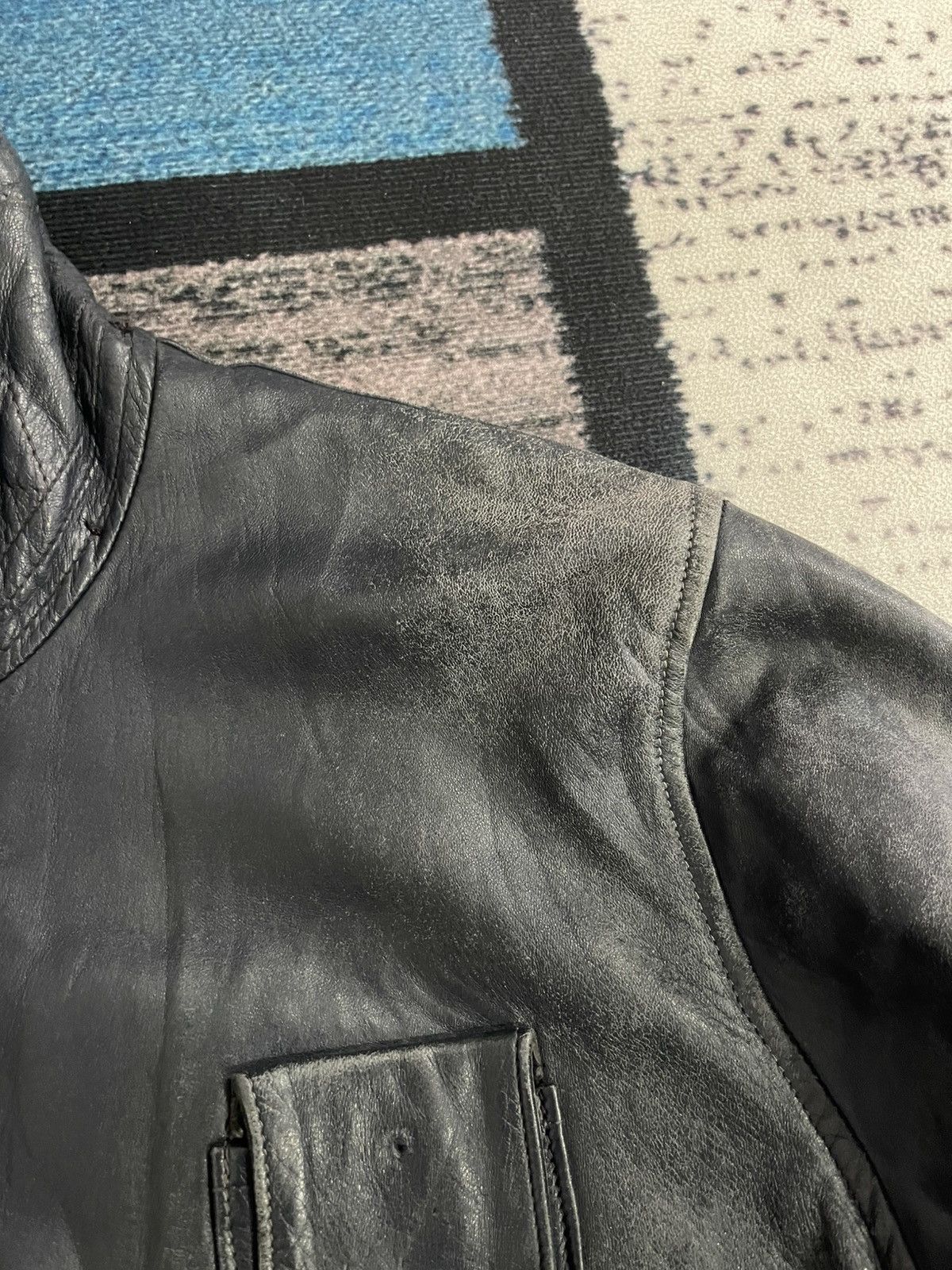 Vintage Vintage 1960’s French Air Force Faded Leather Jacket Size US L / EU 52-54 / 3 - 7 Thumbnail