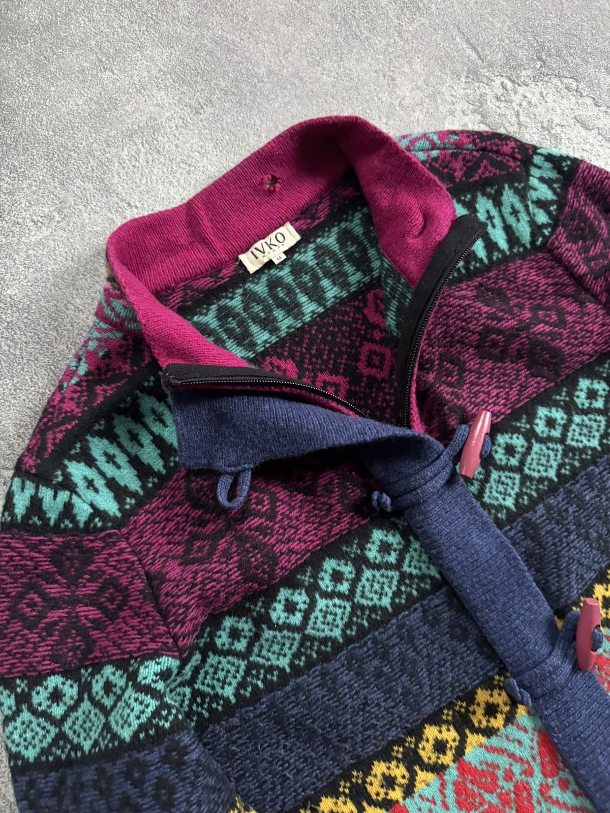Dale Of Norway Ivko 44size printed flowers aztec knitwear jacket cardigan Size L / US 10 / IT 46 - 3 Thumbnail