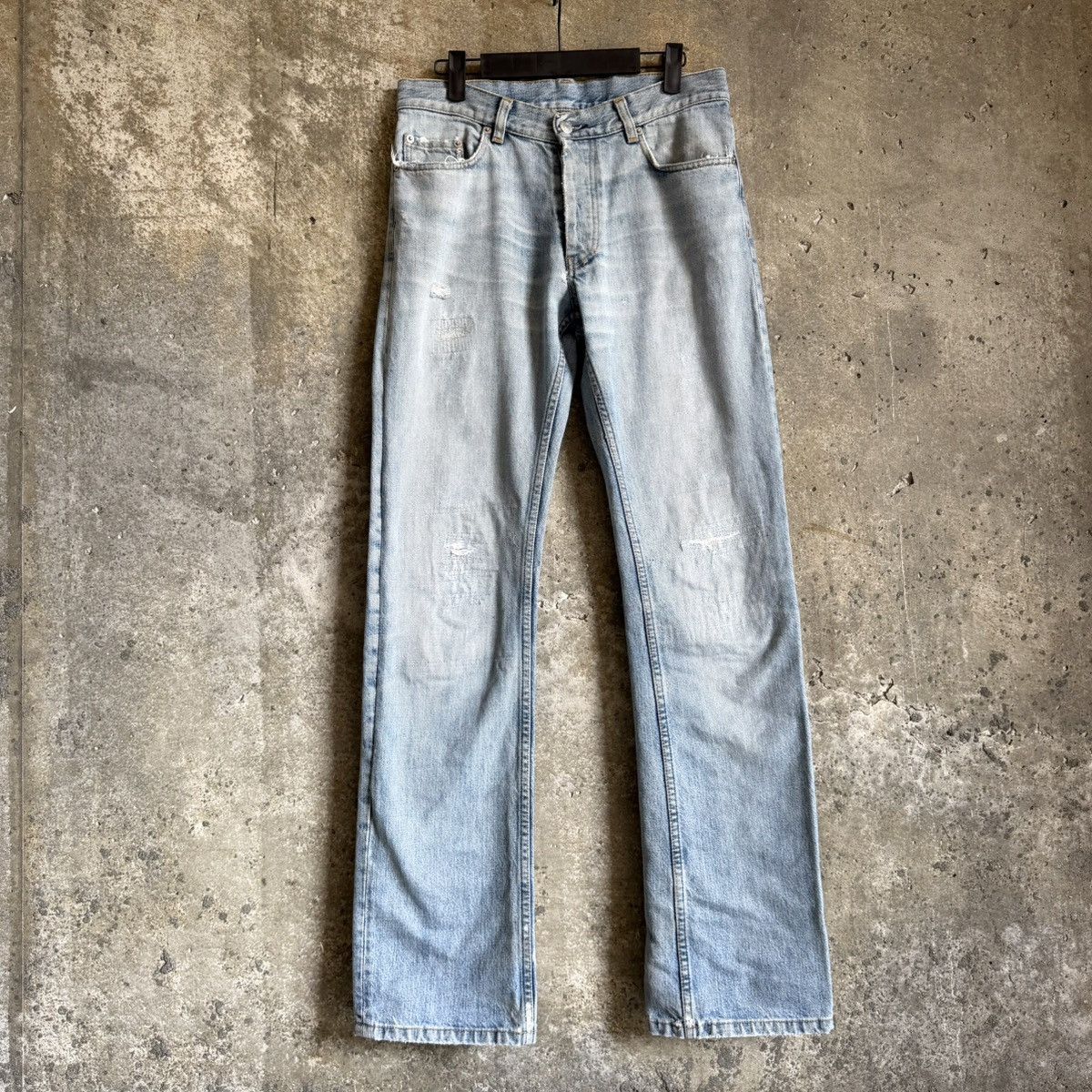 Vintage Helmut Lang 1998 Light Wash Repair Denim