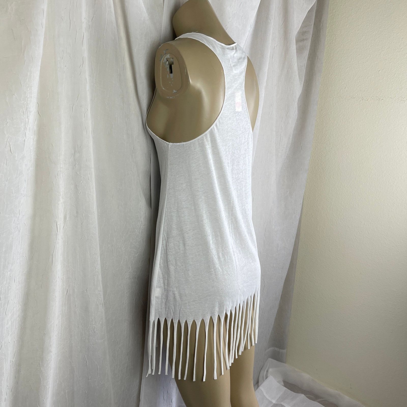 Pink Victoria’s Secret PINK White Fringe Tank Dress Pineapple NWT Size XS / US 0-2 / IT 36-38 - 14 Thumbnail