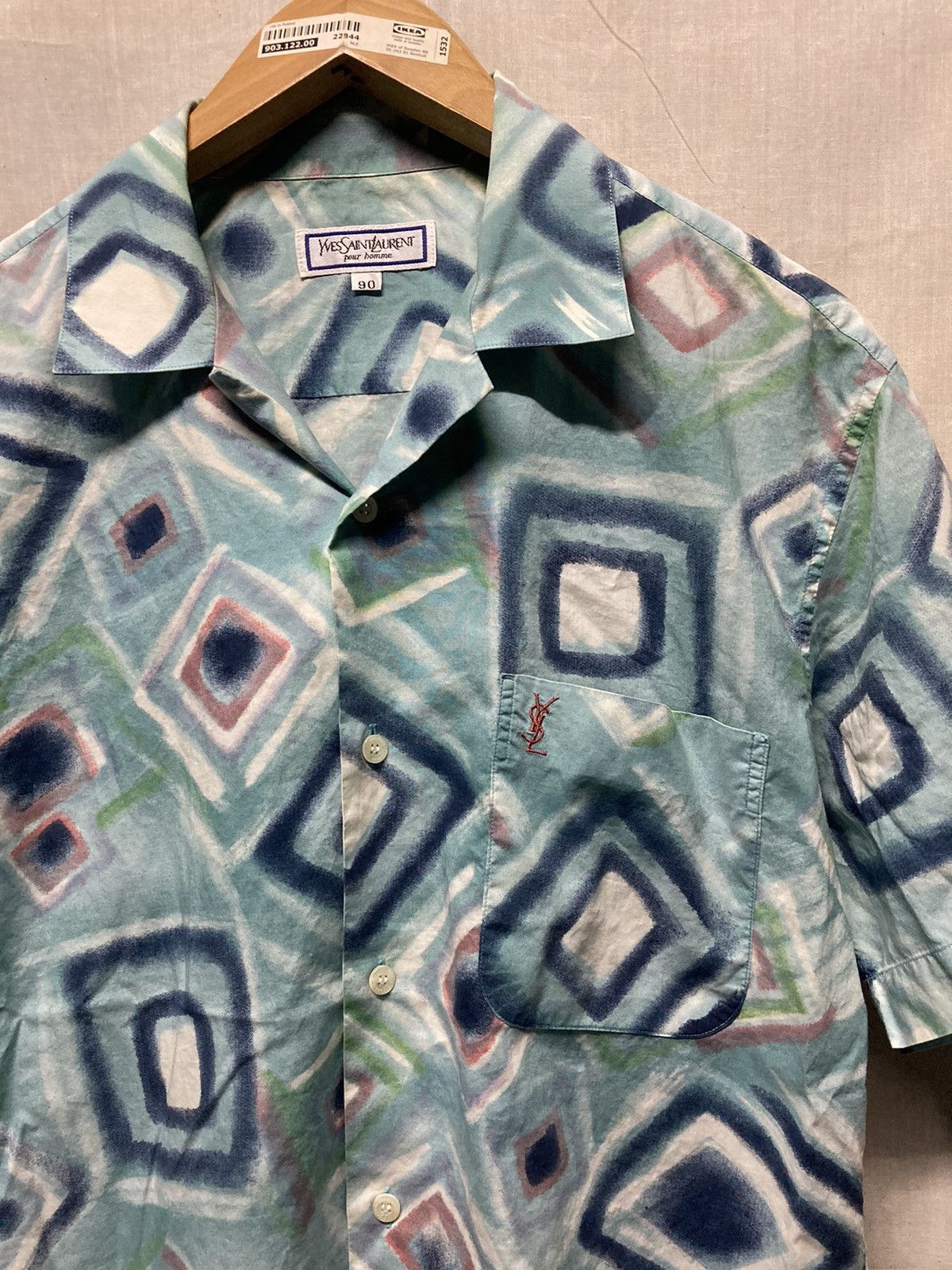 Yves Saint Laurent Vintage YSL Pour Homme Open Collar Shirt Size US M / EU 48-50 / 2 - 1 Thumbnail