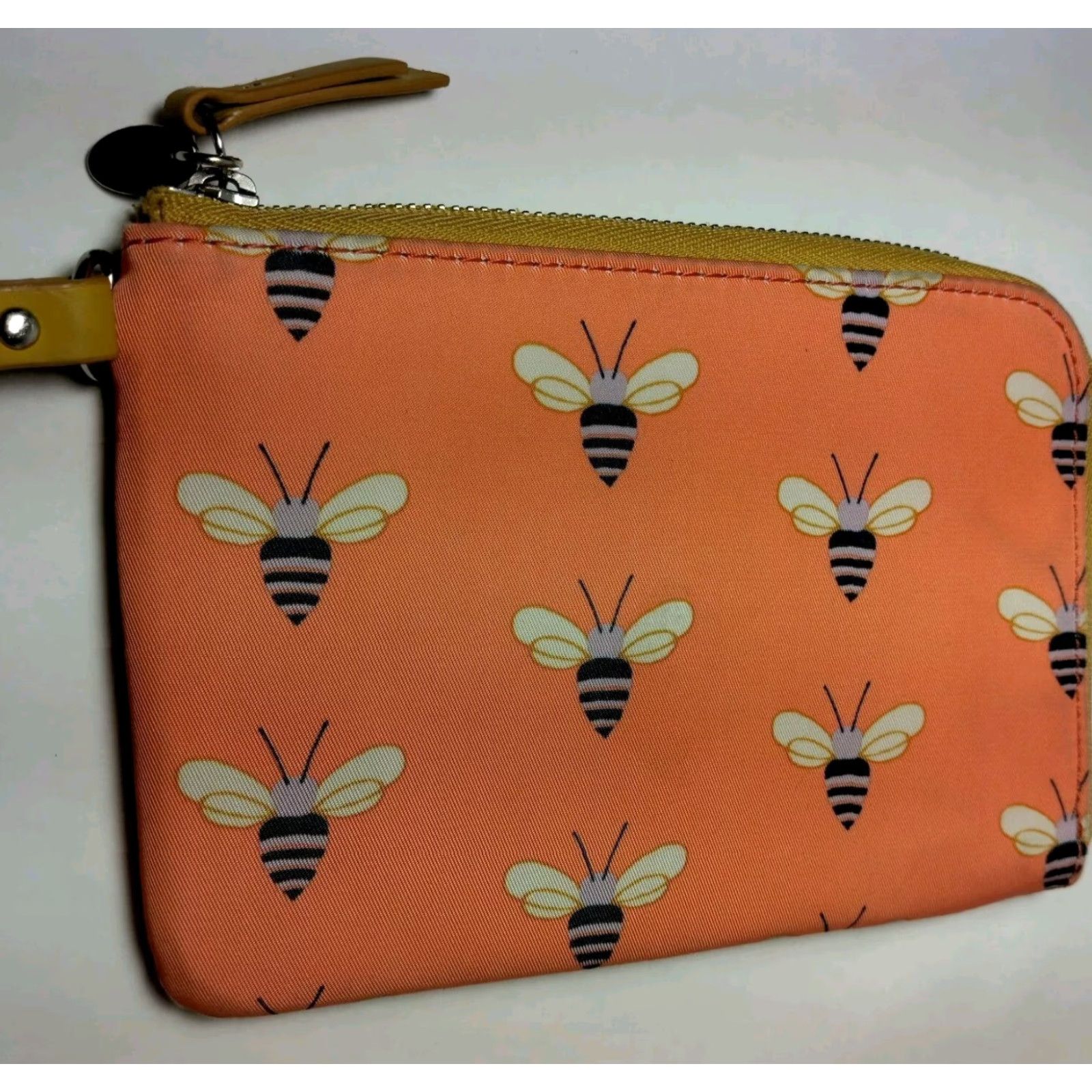 Fossil VINTAGE Fossil Wristlet Wallet Women Pink Bee Print 6.5x4.5 Card Holder Strap Size ONE SIZE - 2 Thumbnail