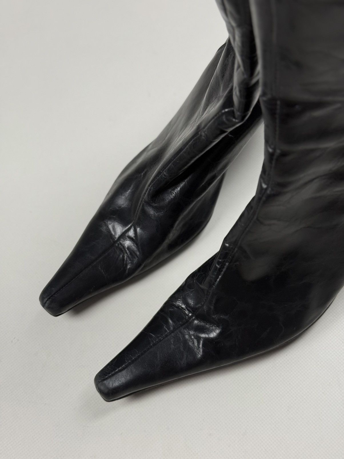 Buffalo London Buffalo London Y2K Leather To The Knee Mid Calf Heels Boots Size US 9 / IT 39 - 11 Thumbnail