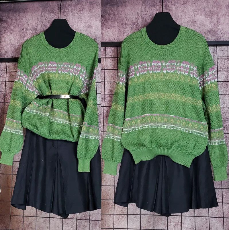 Burberry Burberry Green Knitted Long Sleeve Sweater Size US L / EU 52-54 / 3 - 1 Thumbnail