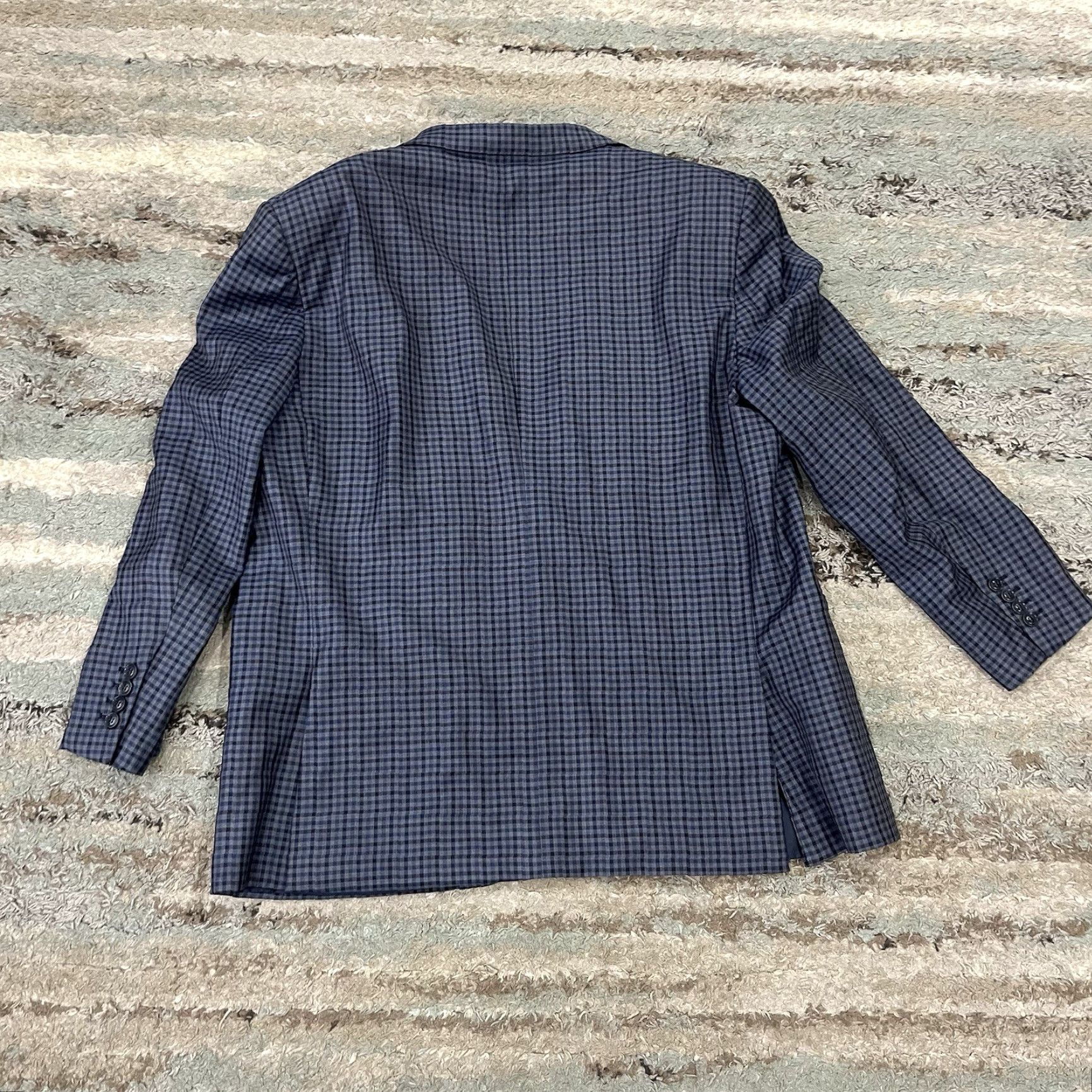 Ermenegildo Zegna Ermenegildo Zegna Sport Coat Mens 40R Plaid Wool Blue Gray Mila Check Single-Breasted 2-Button Notch Lapel Italy Navy? Size 40R - 3 Thumbnail