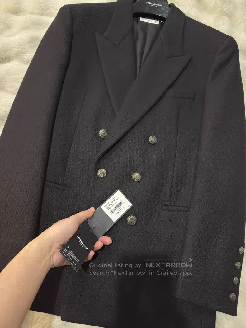 Saint Laurent Paris Saint Laurent Paris Black and Gold Cashmere Men's Overcoat Size US M / EU 48-50 / 2 - 5 Thumbnail