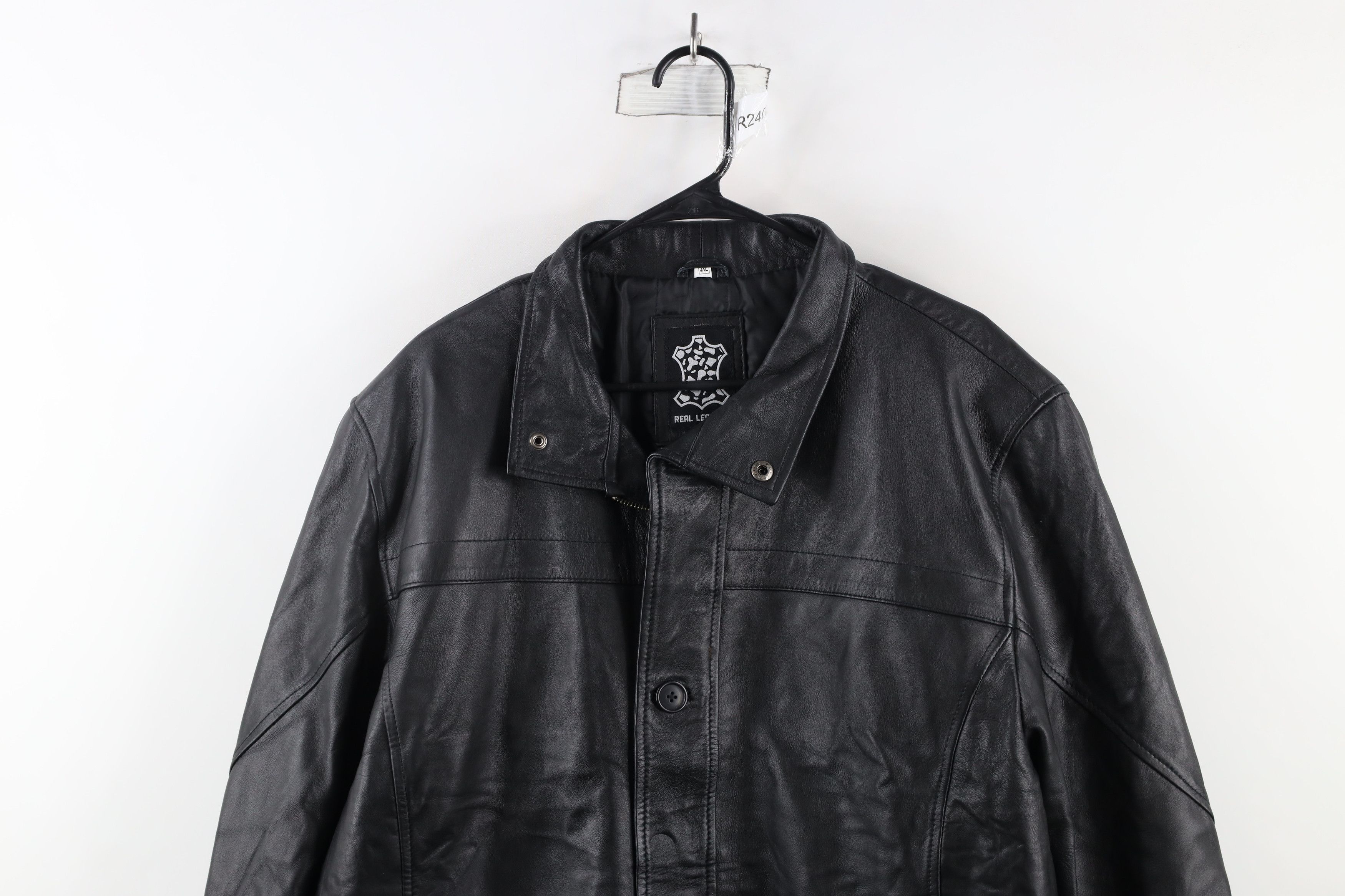 Vintage Vintage 90s Streetwear Elbow Patch Leather Jacket Coat Black Size US XXL / EU 58 / 5 - 2 Thumbnail