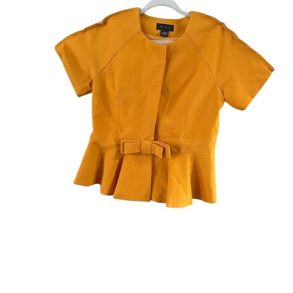 Other Gracia size medium, orange peplum short sleeve shirt Size M / US 6-8 / IT 42-44 - 6 Thumbnail