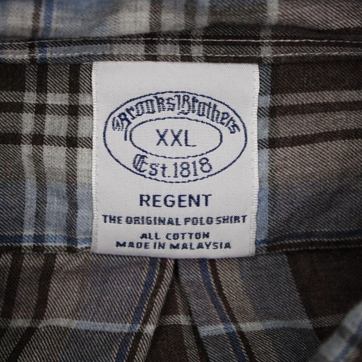 Brooks Brothers Brooks Brothers Regent Fit Shirt Mens 2XL XXL Button-Down Blue/Brown Plaid Long Sleeve Casual Formal Workwear 1818 Mens Clothing Size US XXL / EU 58 / 5 - 6 Thumbnail