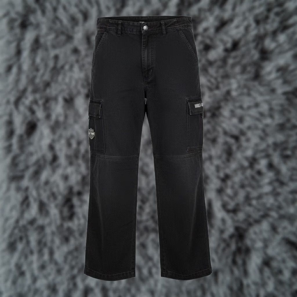 Harley Davidson Harley-Davidson Jeans Mens 34x28 Black Dark Wash Straight Relaxed Denim Zip Fly Relaxed Straight Fit Pockets Logo USA Biker Motorcycle 5-Pocket Design Size US 34 / EU 50 - 1 Thumbnail