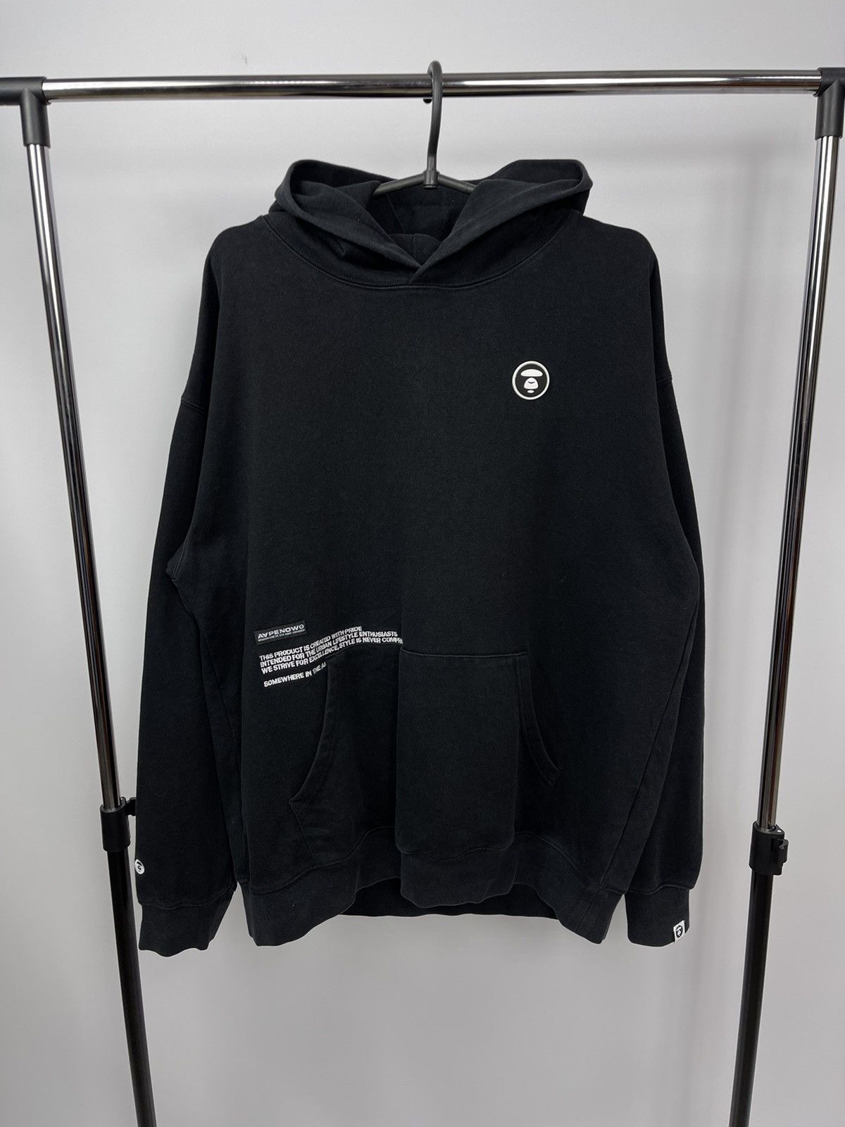 Aape AAPE Bape By Bathing Ape Black Hoodie Logo Pocket Men Size L Size US L / EU 52-54 / 3 - 1 Thumbnail