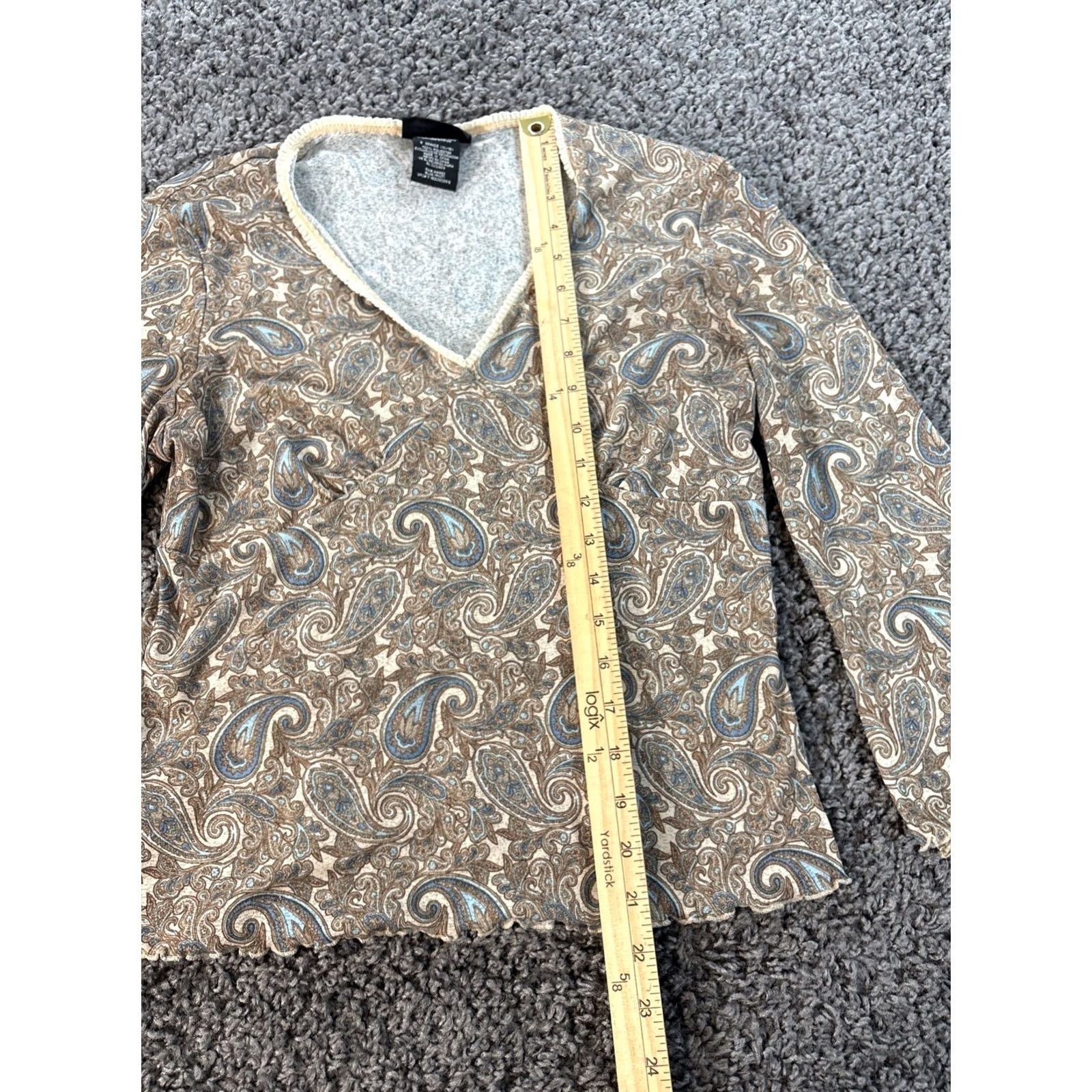 Vintage VINTAGE No Boundaries Blouse Shirt Tops Women L Brown Lace Fairy 90s Tunic Long Sleeve V-Neck Girls Mens Womens Size L / US 10 / IT 46 - 2 Thumbnail