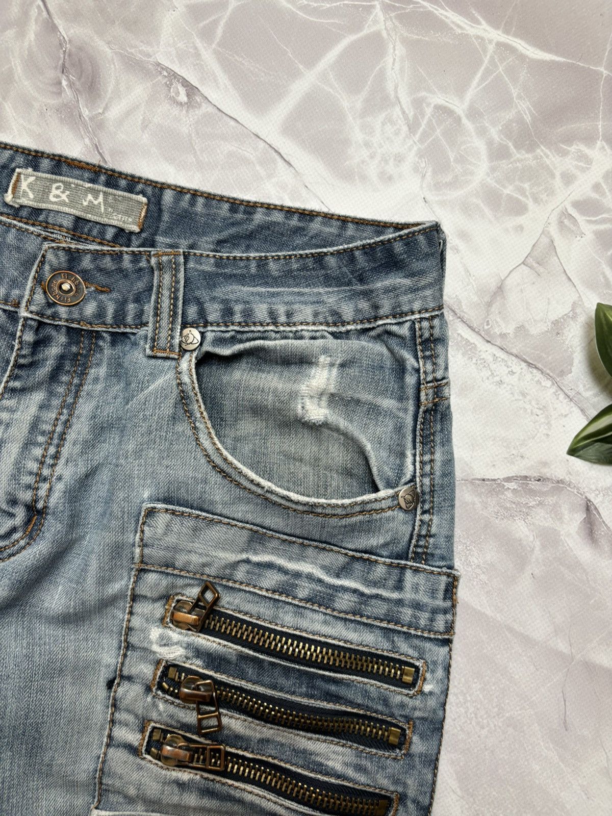 Japanese Brand Kosmo Lupo Japanese Style Denim Cargo Jeans Distressed Y2K Size US 32 / EU 48 - 6 Thumbnail