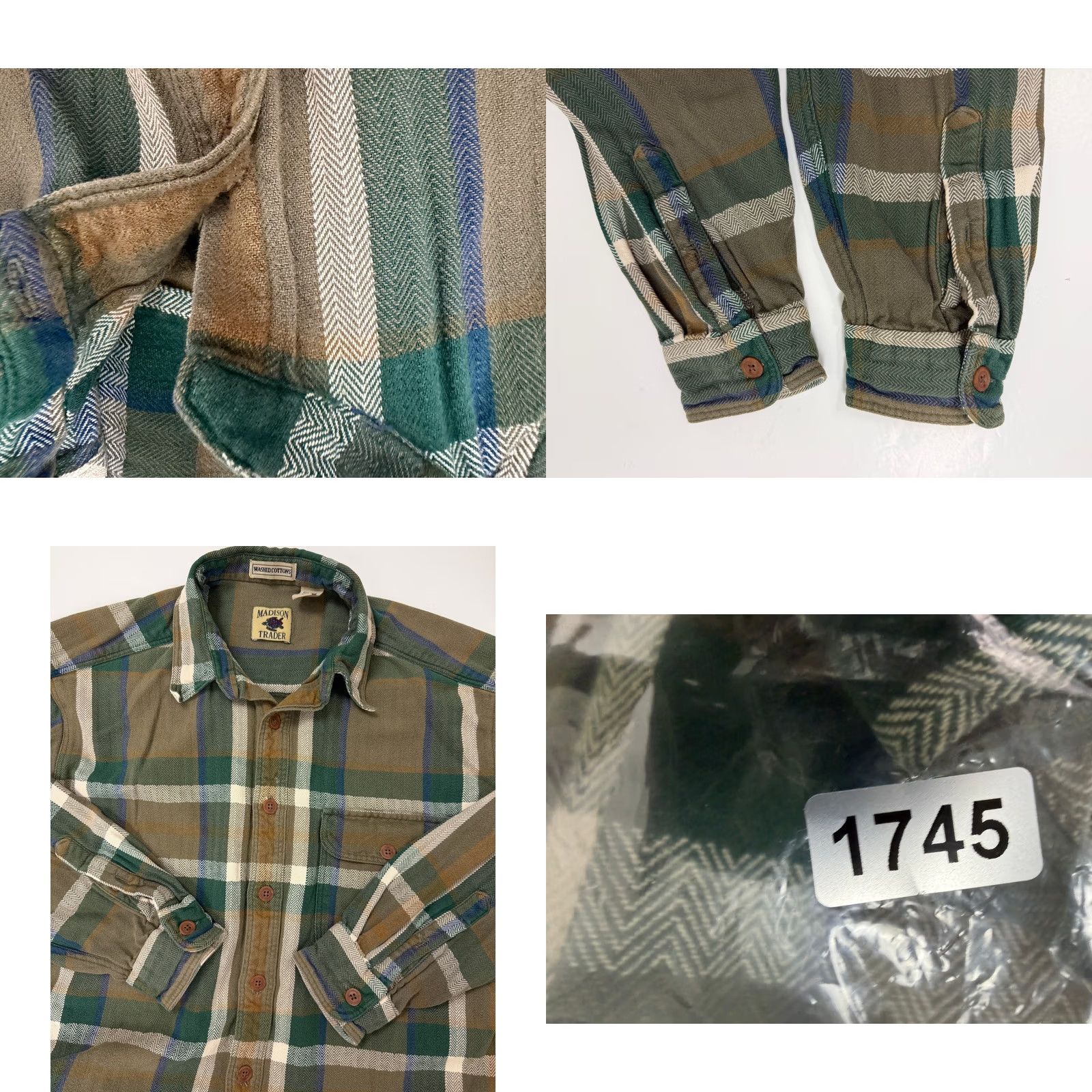 Olive VINTAGE Madison Trader Shirt Men L Outdoors Olive Heavyweight Plaid 90s 80s Hipster Grunge Outdoor Button-Up Size US L / EU 52-54 / 3 - 9 Thumbnail