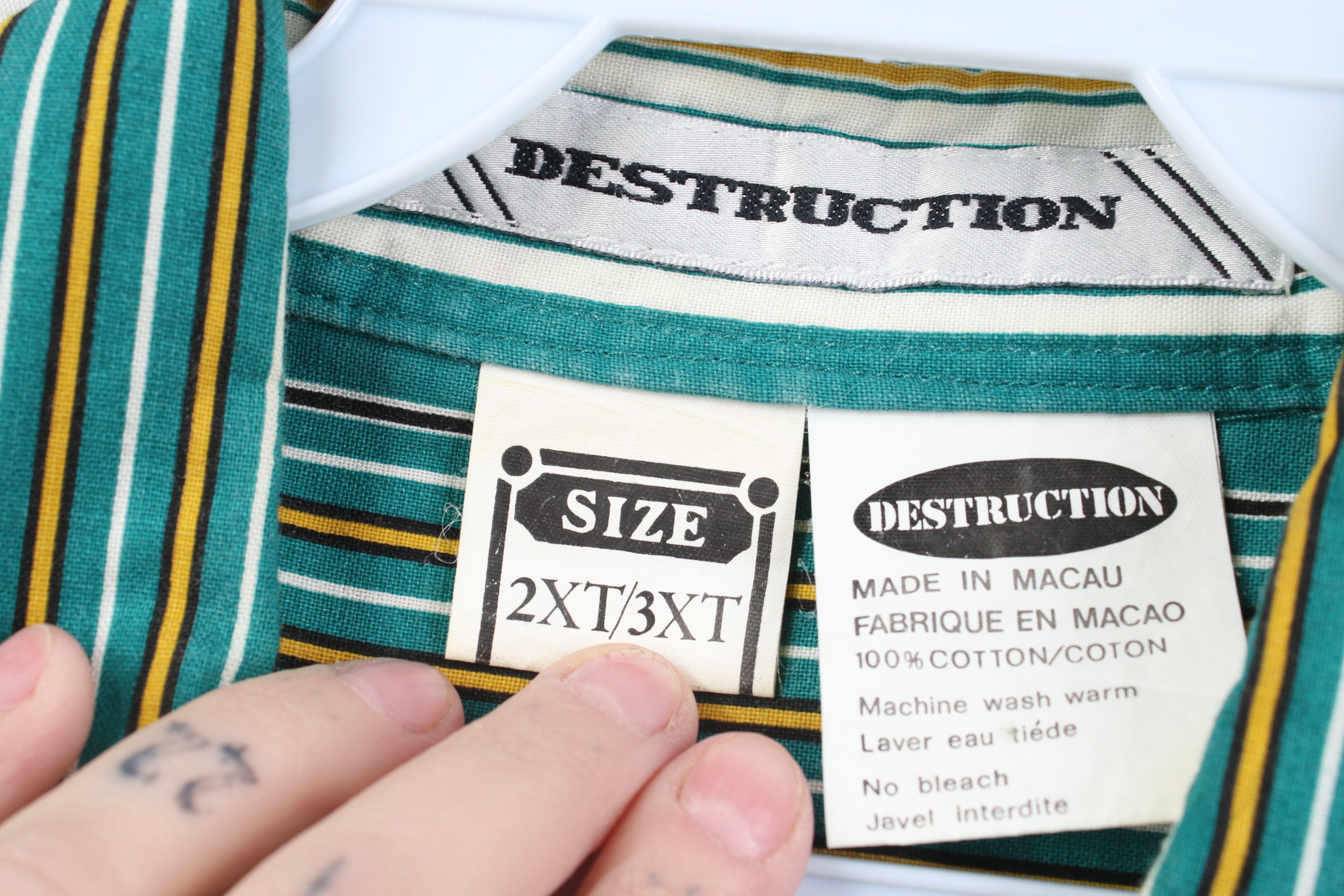 Vintage Vintage 90s Streetwear Striped Short Sleeve Button Shirt Size US XXL / EU 58 / 5 - 11 Thumbnail